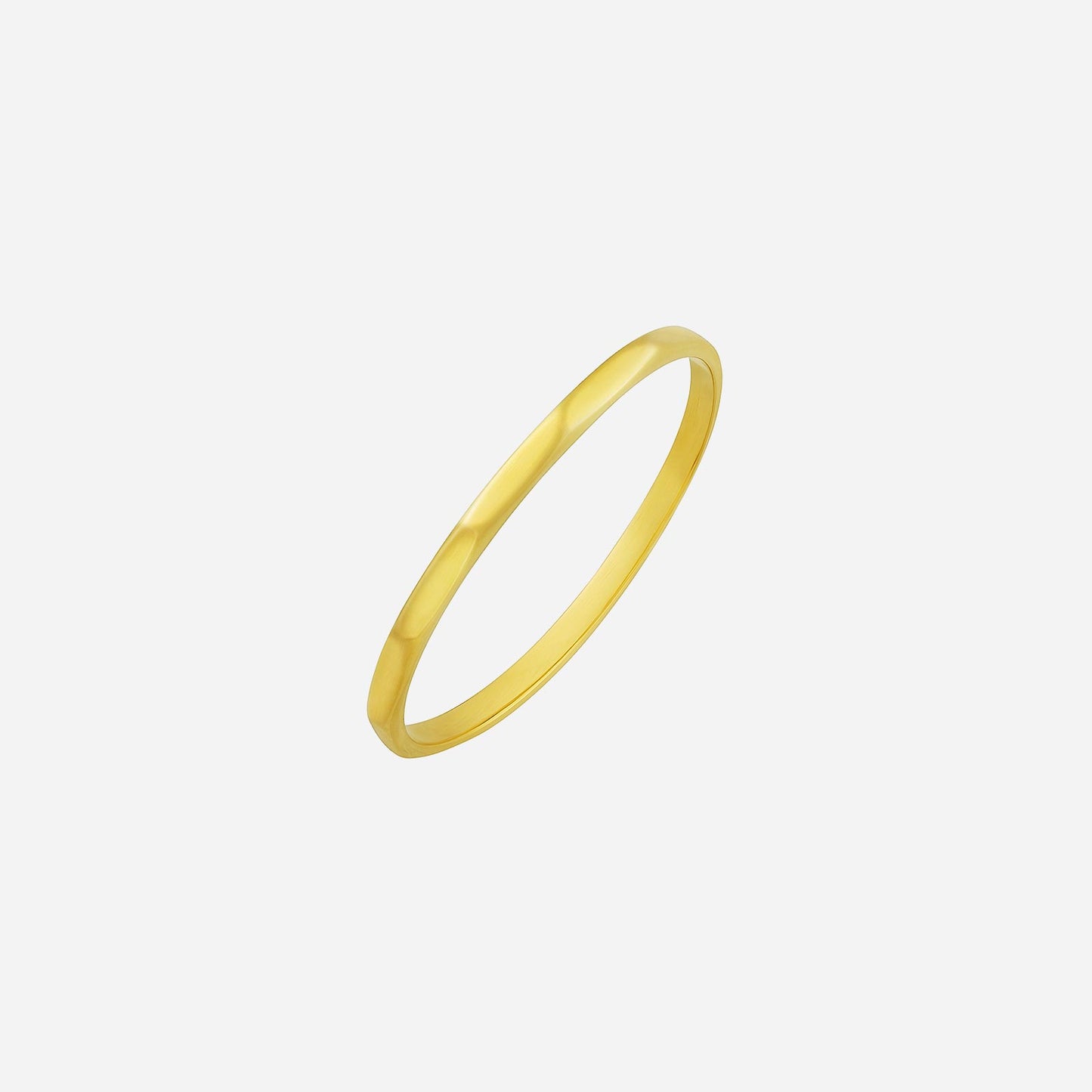 elegant slim ring in 22k yellow gold with delicate faceted edges for a refined look. perfect for layering or stand-alone wear.