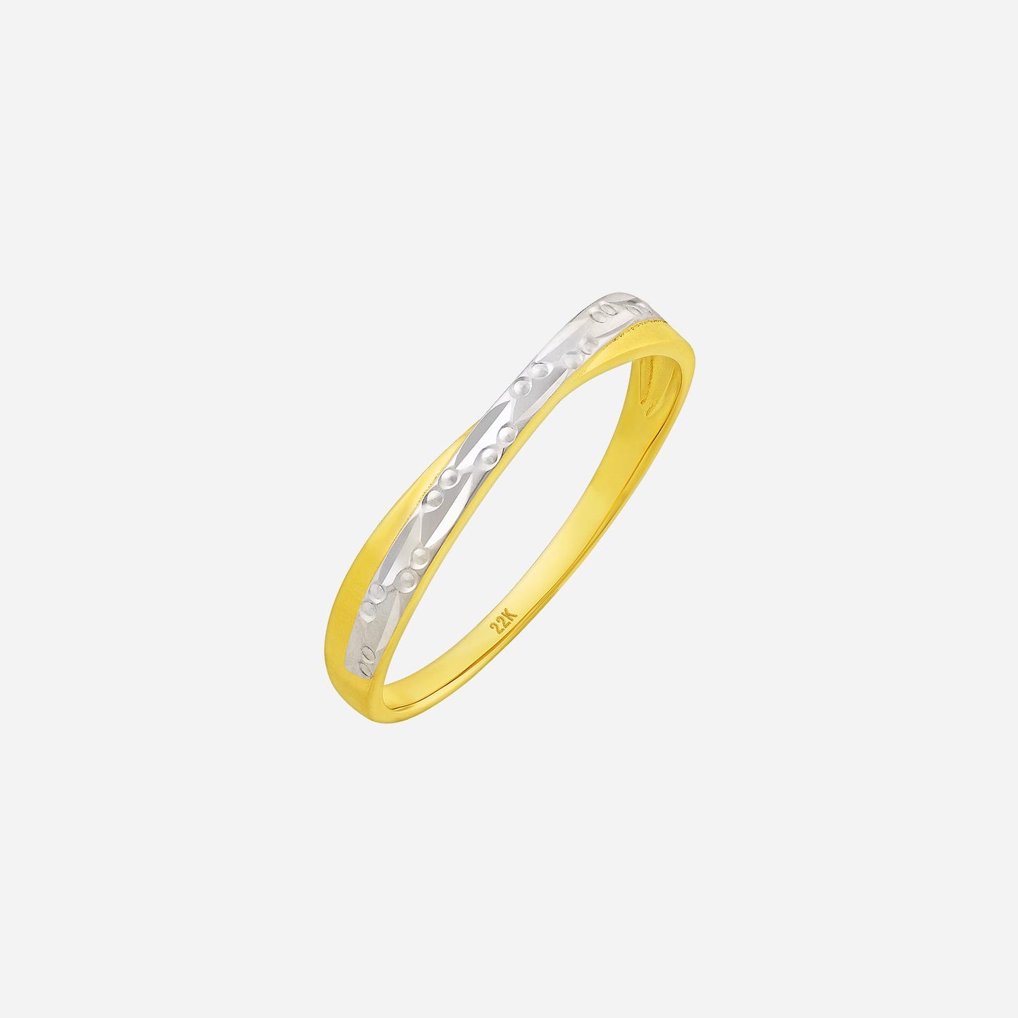 elegant 22k yellow and white gold ring with intricate detailing for a refined jewelry collection.