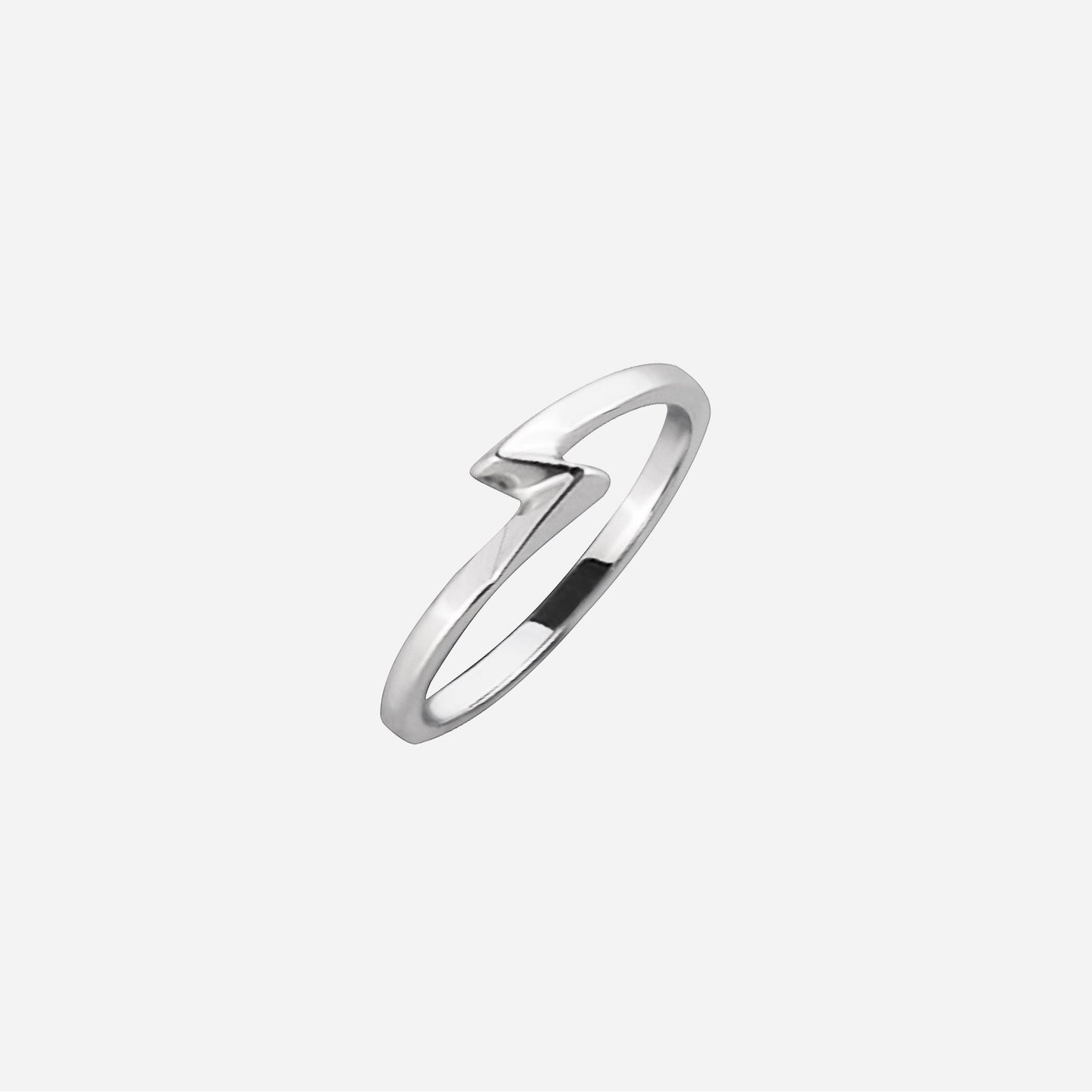 18k white gold half bolt ring with sleek design for a modern touch, perfect for stacking with other jewellery.