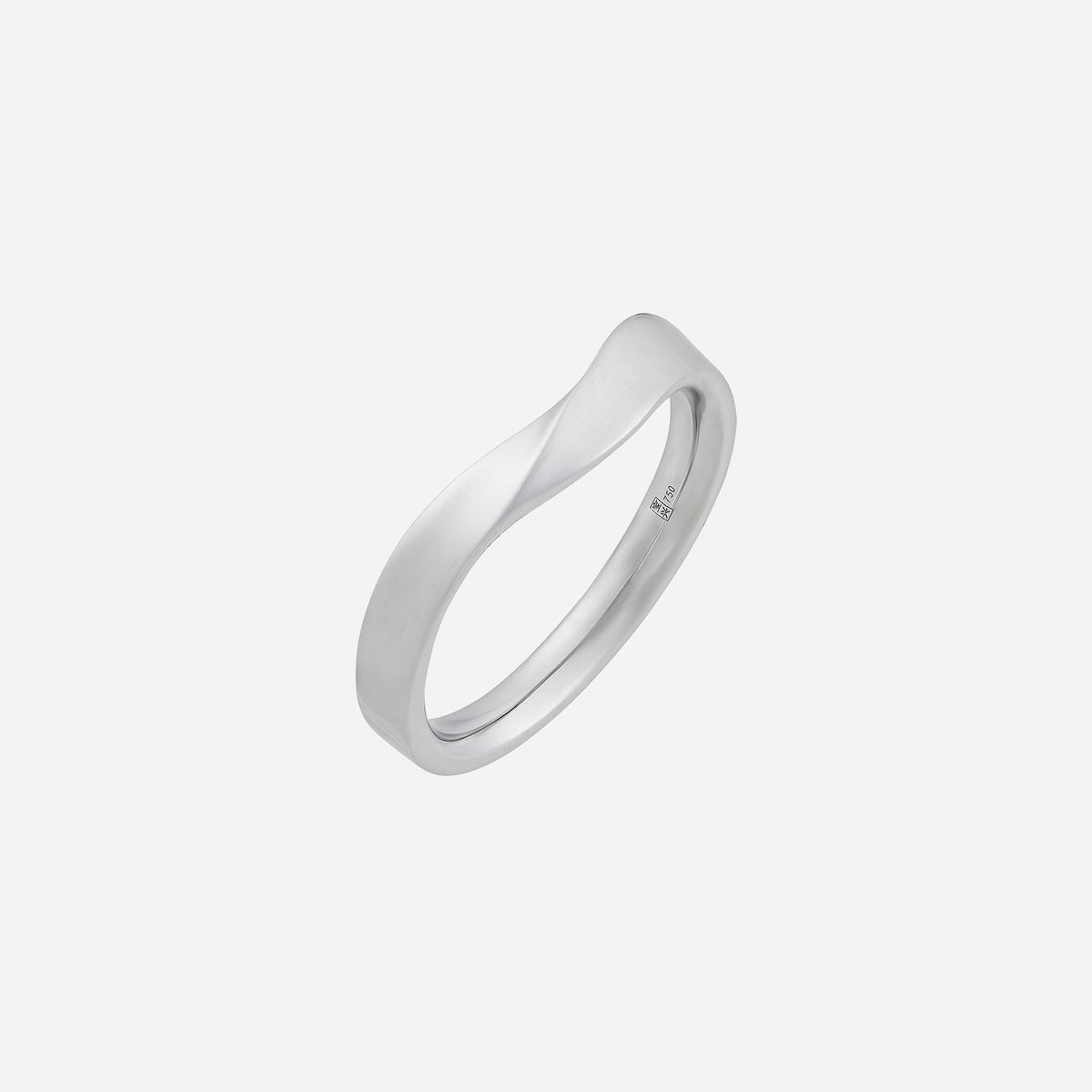 sleek white gold adore band ring with a clean, curved profile and modern design for timeless elegance.
