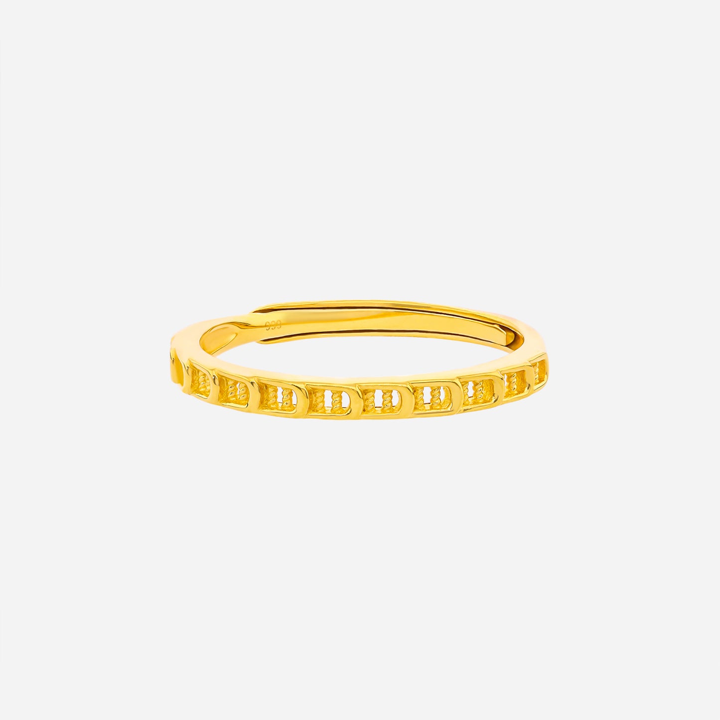 abacus ring in 24k yellow gold featuring distinctive beadwork design with a sleek, contemporary finish.