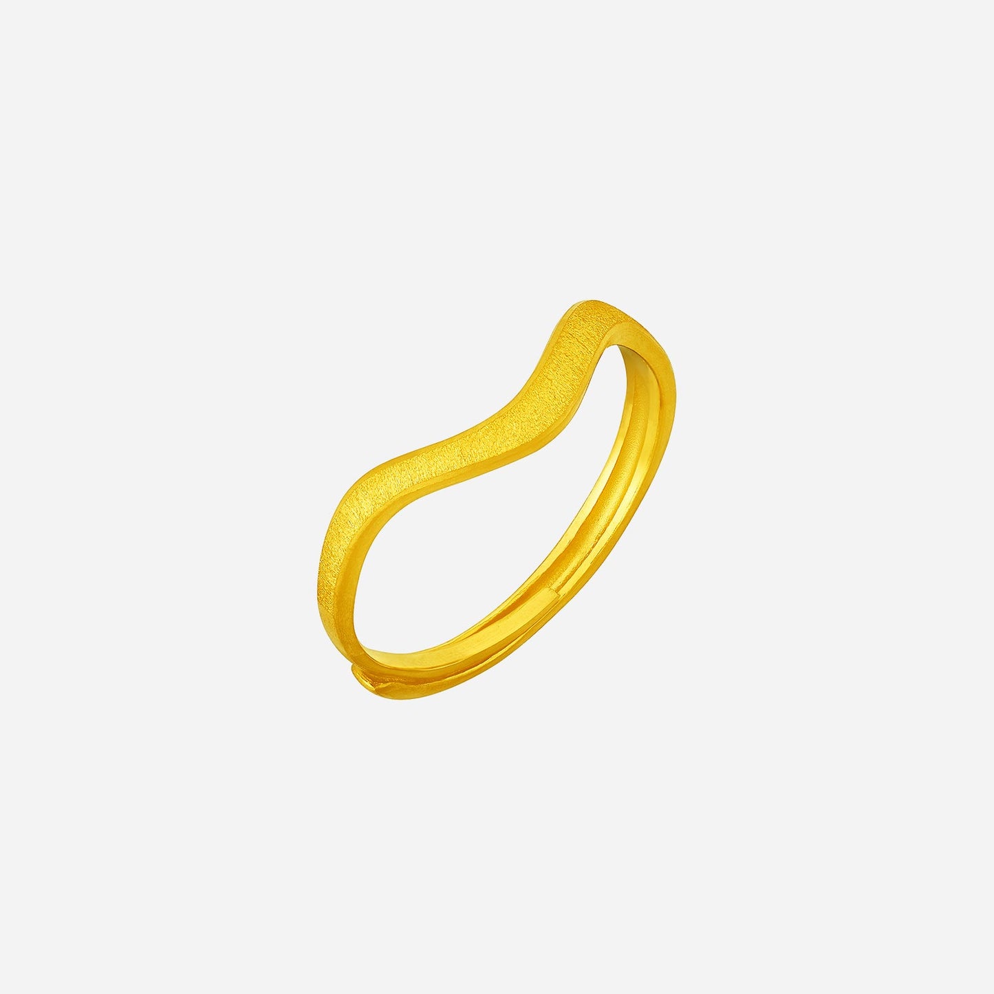 wave ring in 24k yellow gold with a flowing design, capturing the essence of natural curves.