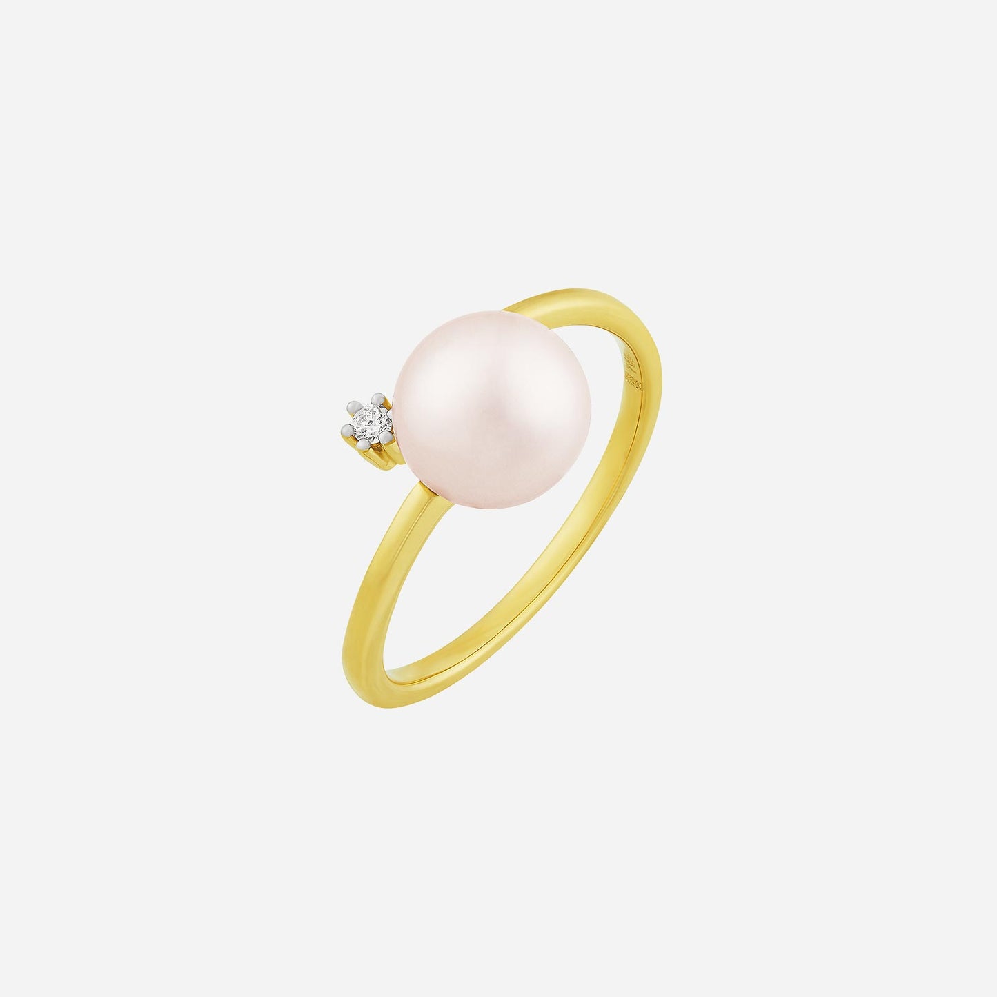 pearl ring with diamond in yellow white gold (aprlstyle1036a)