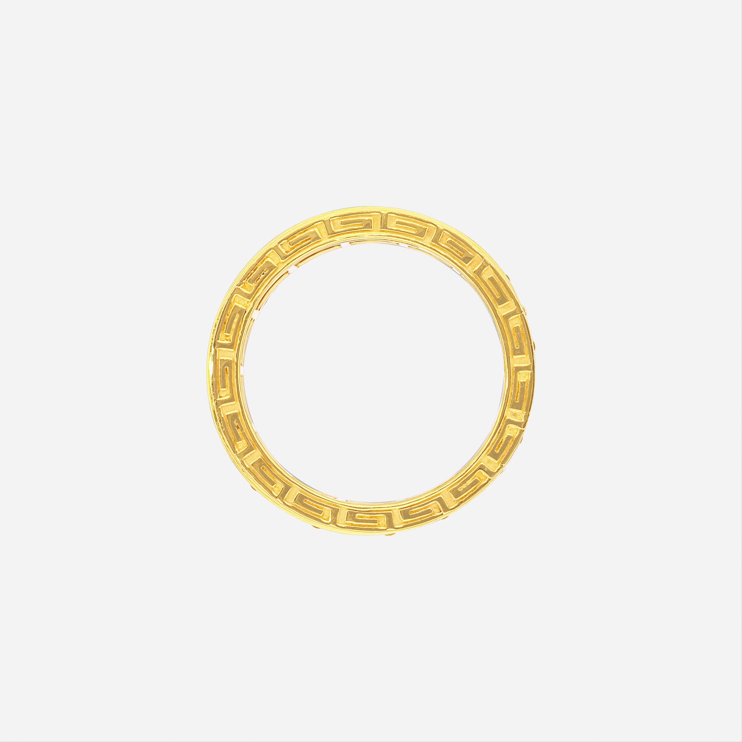 22k yellow gold abacus band featuring a smooth-spinning design with intricate detailing for a contemporary look.