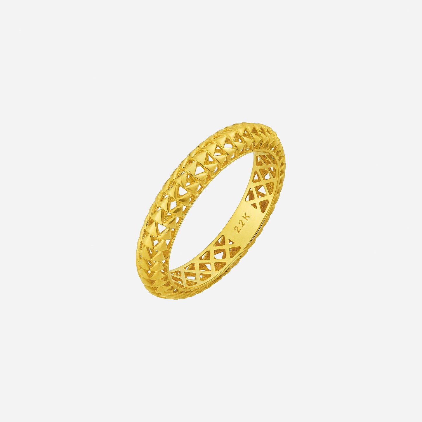 snake scale band in 22k yellow gold with intricate scale pattern, designed for a luxurious and natural aesthetic.