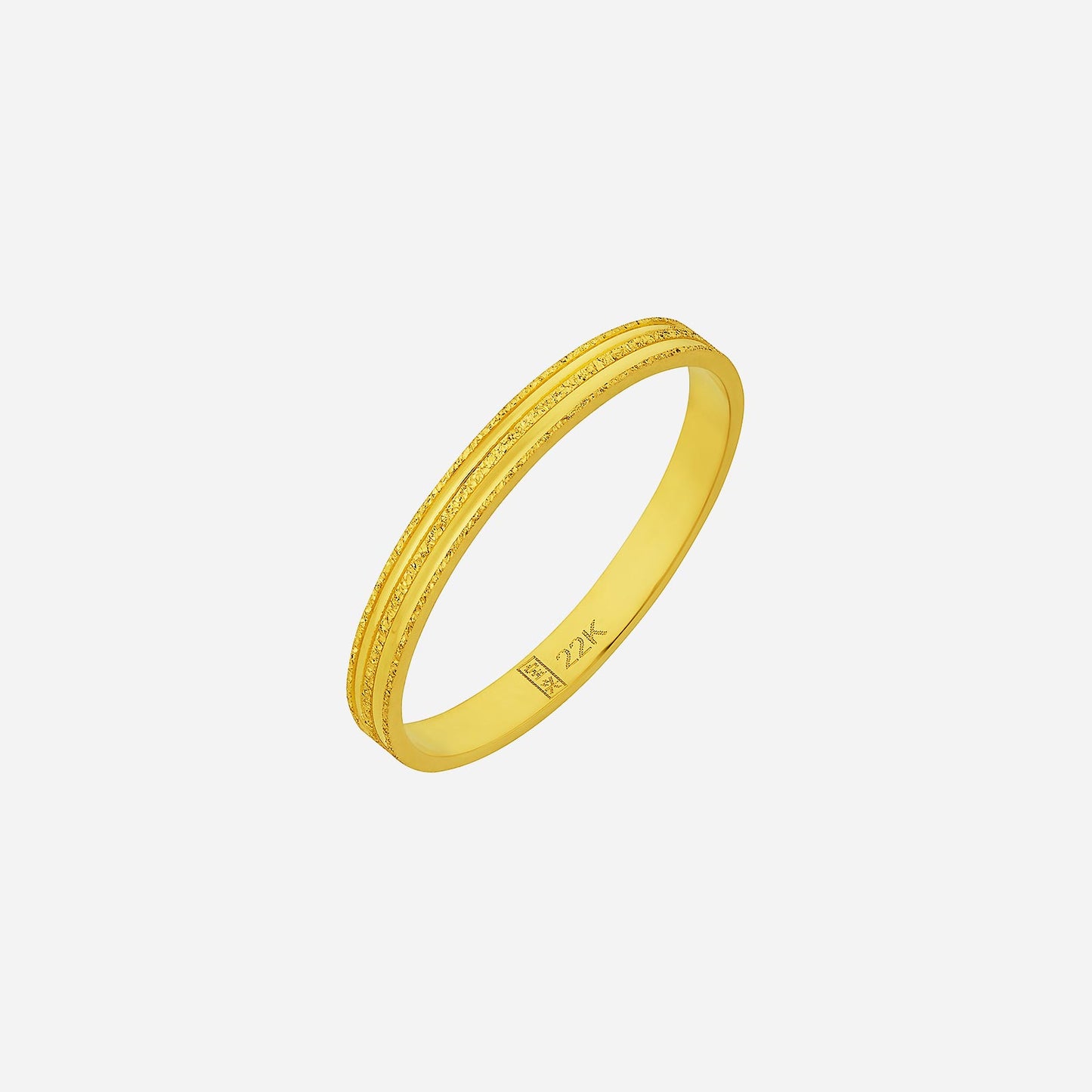 textured band in 22k yellow gold with elegant design, perfect for everyday wear and meaningful occasions.