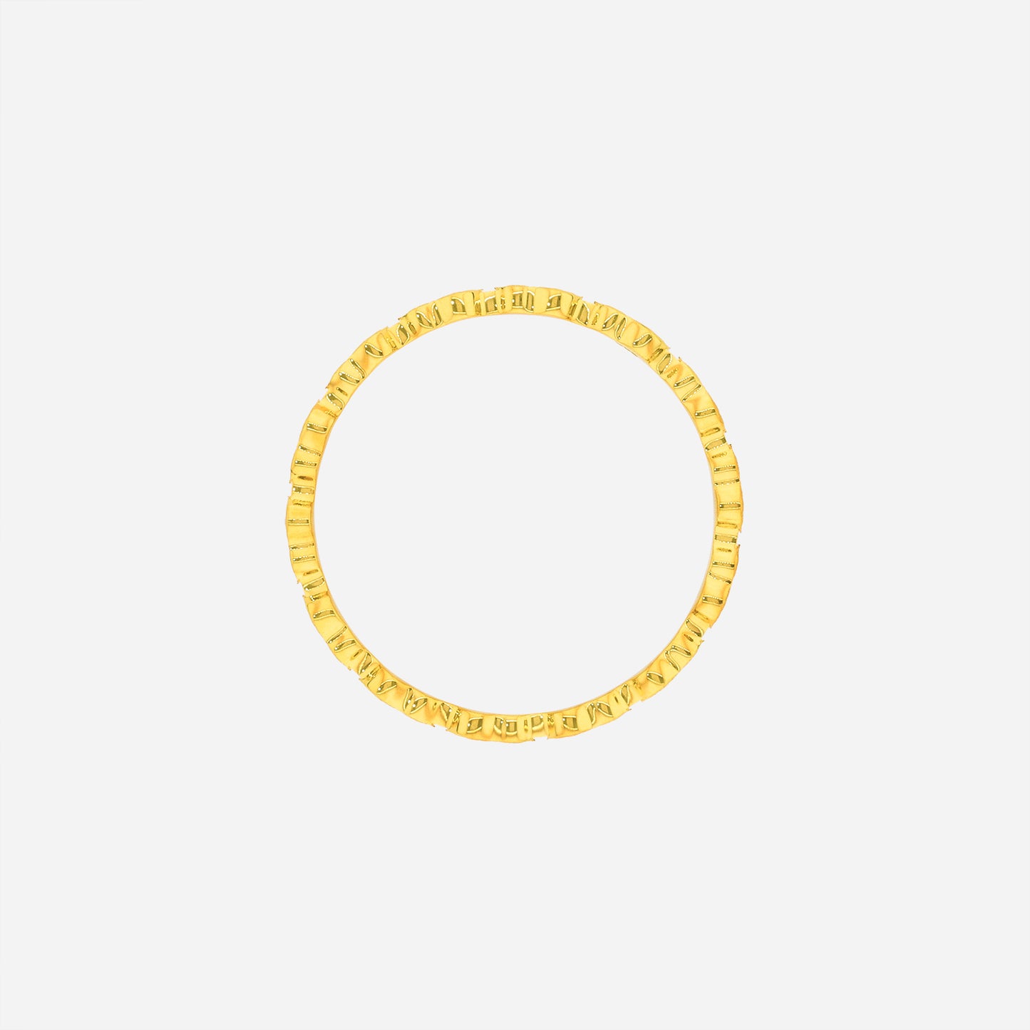 fortune link gourd ring in 22k yellow gold featuring sculpted gourd motifs in a continuous circle design.