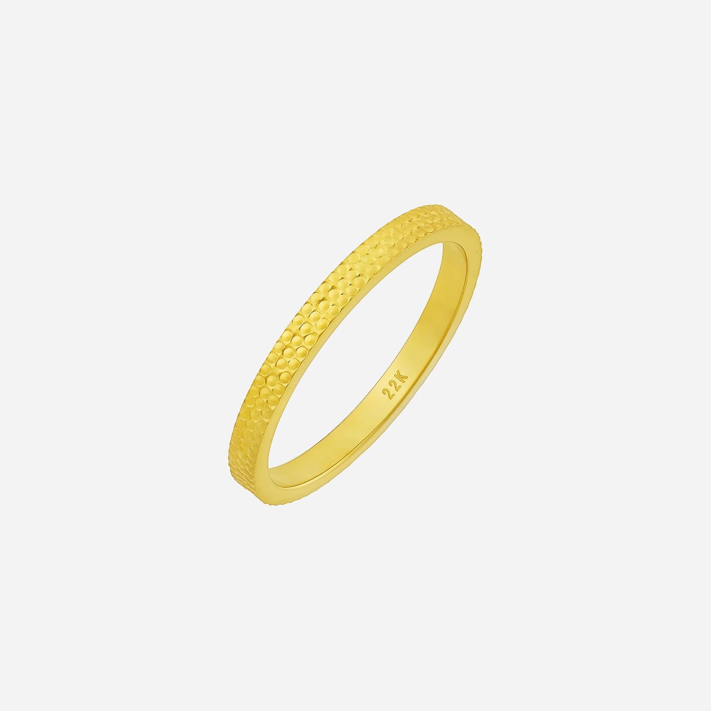 22k yellow gold crushed ice band with a textured finish, adding modern sophistication to any look.
