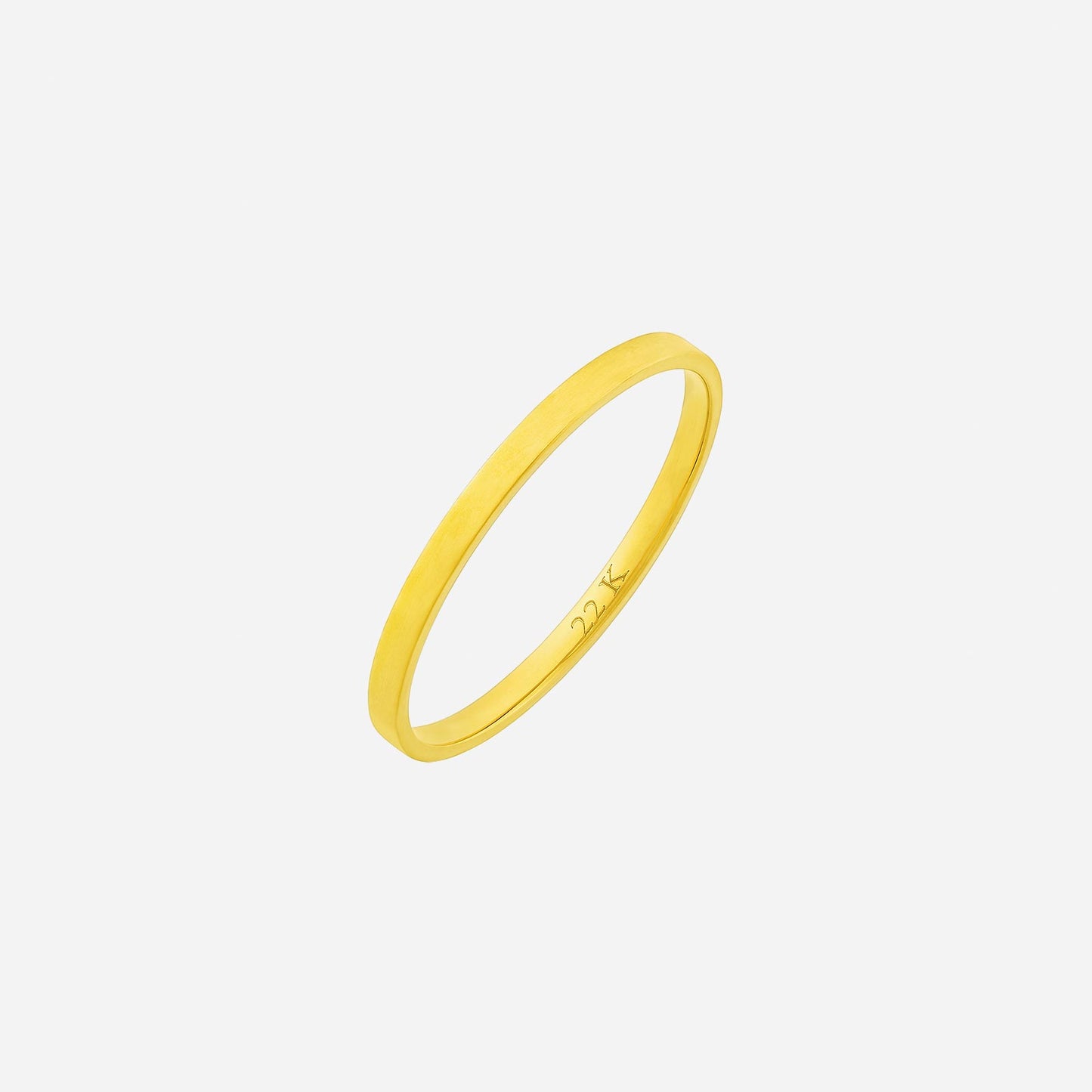 adore band in 22k yellow gold, slim polished design, ideal for everyday wear or stacking.