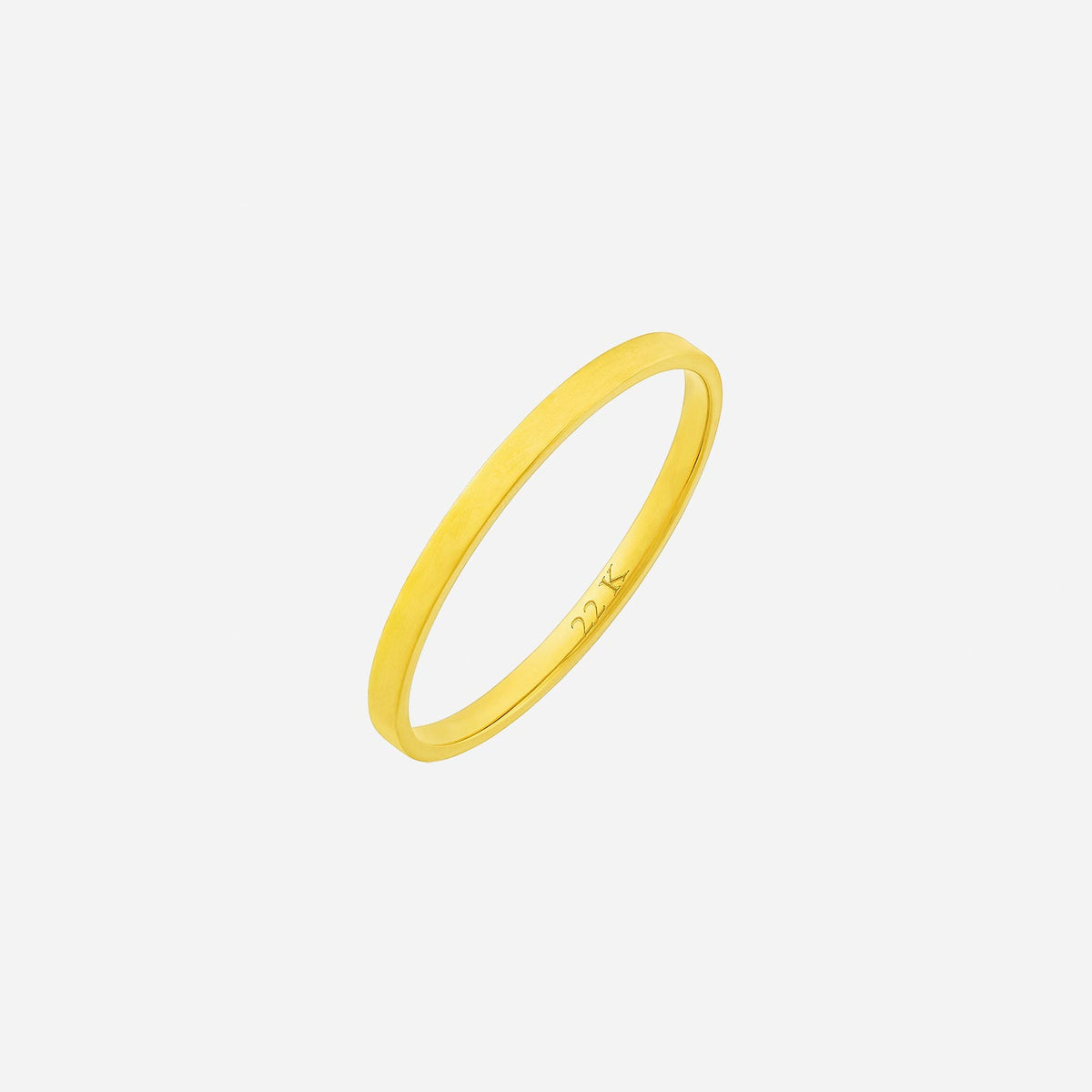 minimalist 22k yellow gold adore band with a slim polished silhouette, ideal for stacking or everyday wear.