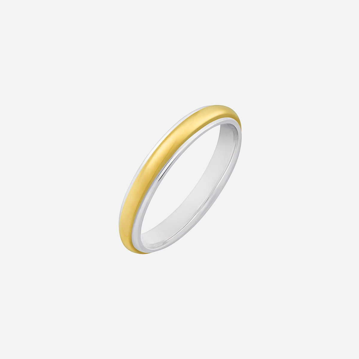 18k yellow and white gold adore wedding band with polished finish and smooth design, featuring a sleek silhouette.
