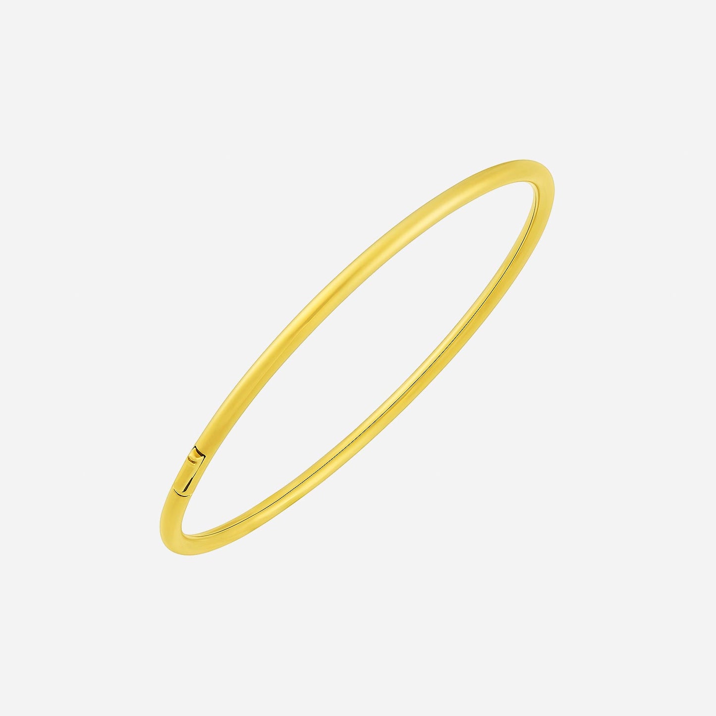 sleek tube bangle in 22k yellow gold, designed for layering or wearing alone, featuring a minimalist silhouette.