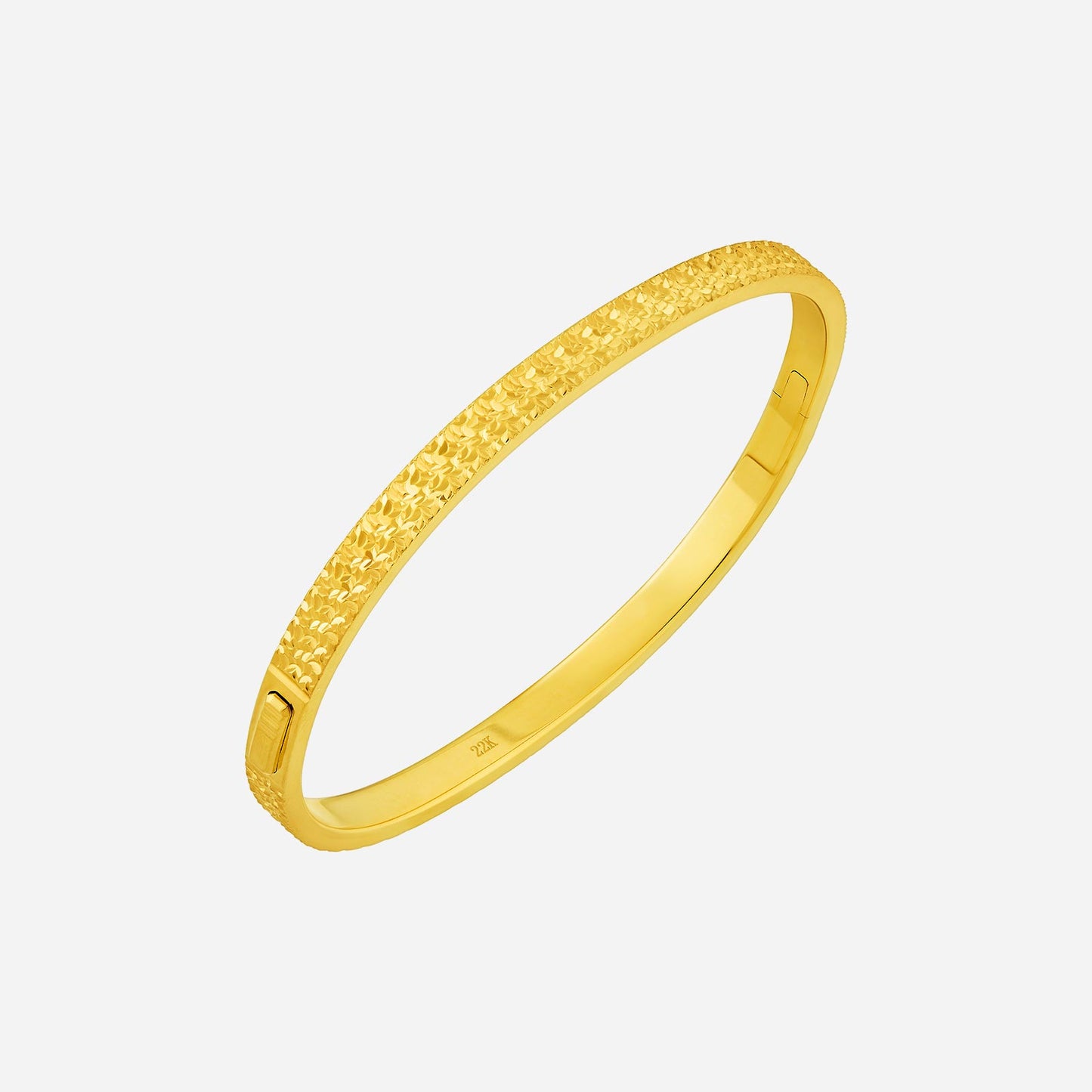 crushed ice bangle crafted in 22k yellow gold with a textured design for a sophisticated look.