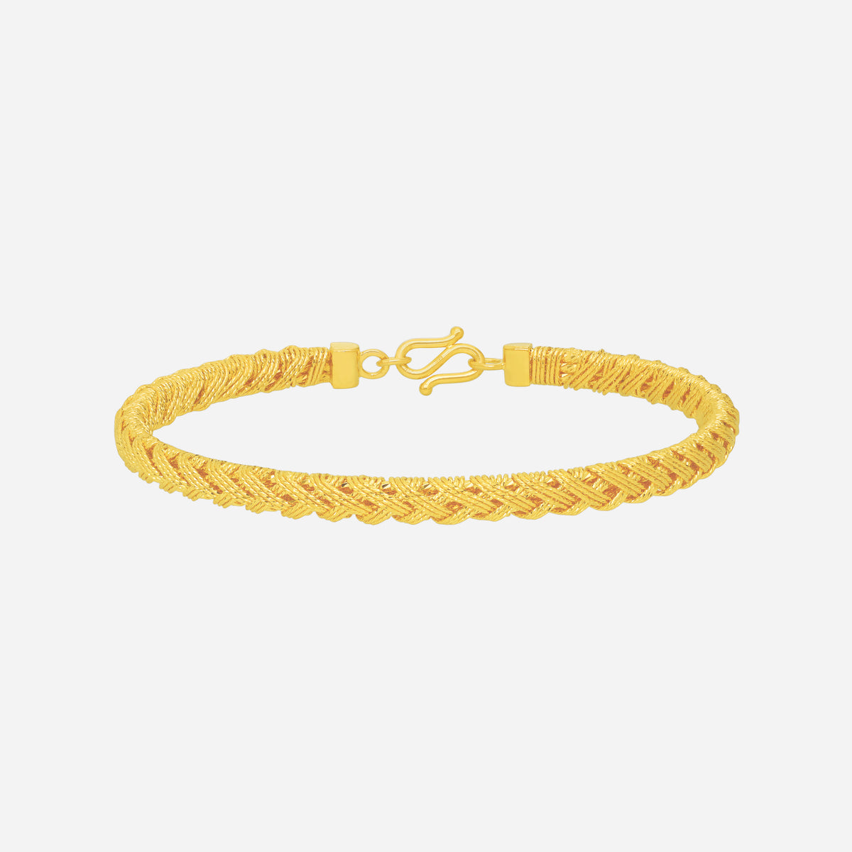 gilded braid bangle in 24k yellow gold with an intricate braided design for a textured, timeless look.