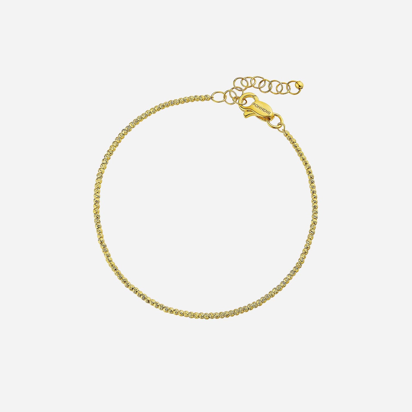 beaded chain bracelet in 22k yellow gold with intricate beaded detail, perfect for adding texture to any outfit.