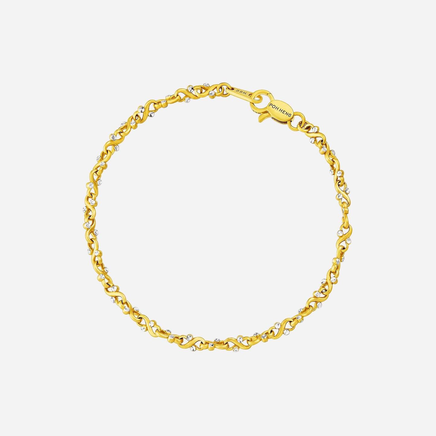 whispering waves bracelet in 22k yellow and white gold, featuring fluid curves and elegant detailing.