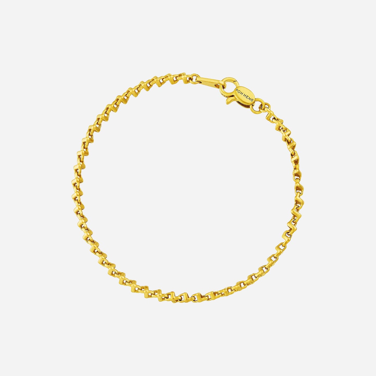 twirling grace bracelet in 22k yellow gold with a delicate chain design and secure lobster clasp.