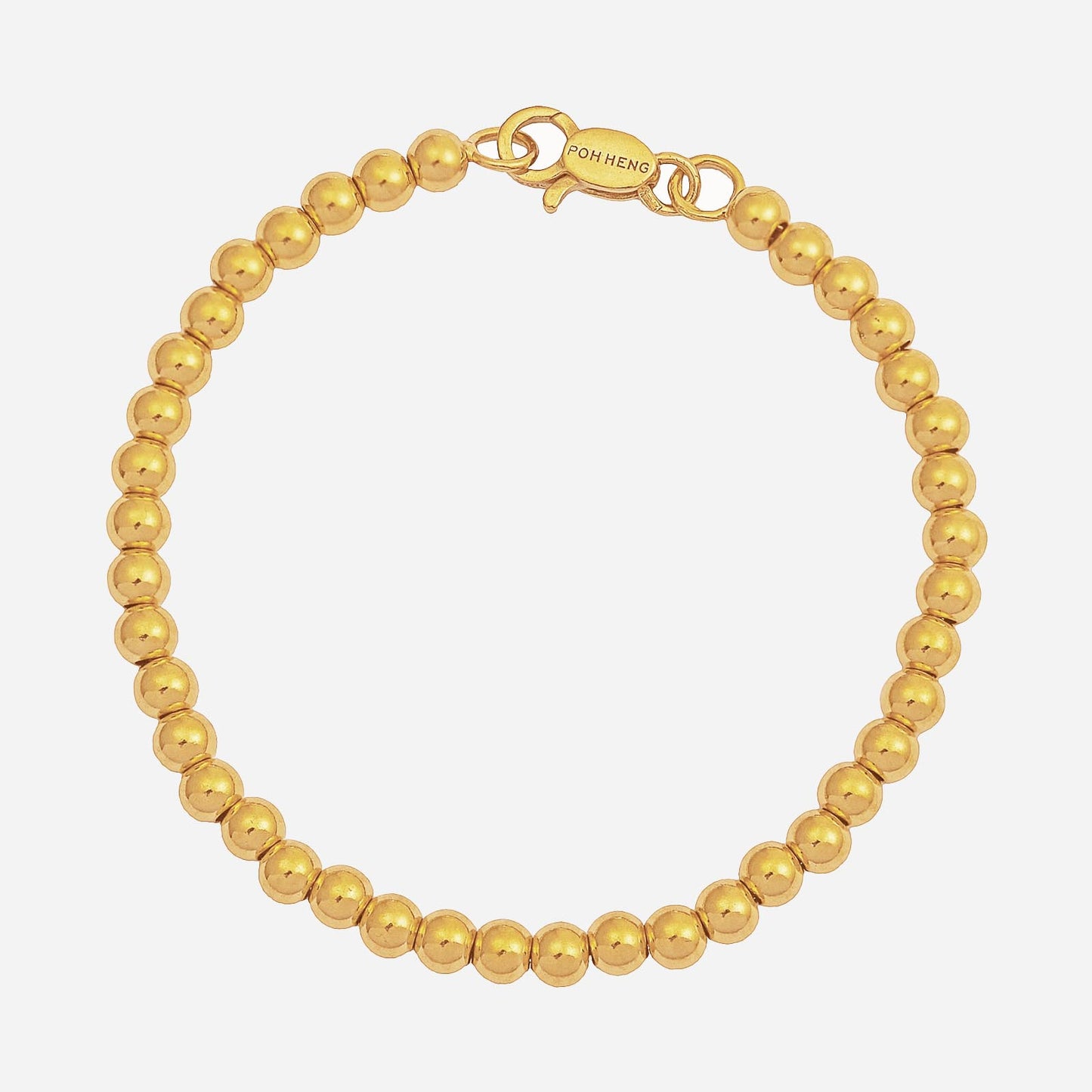ella beaded bracelet in 22k yellow gold with a sleek, minimalist design featuring round beads.