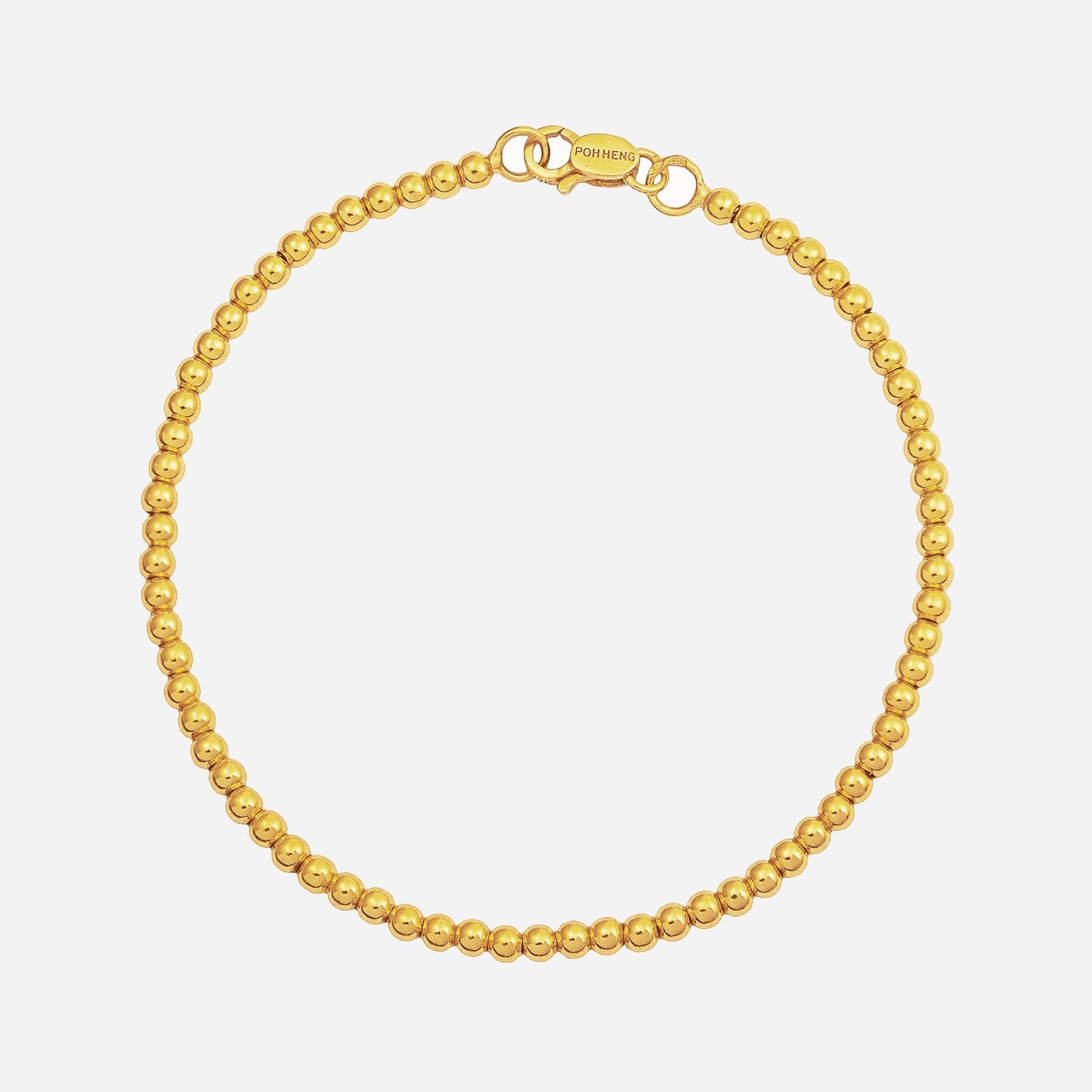 ella beaded bracelet in 22k yellow gold with a smooth, rounded design and secure clasp, perfect for everyday wear.