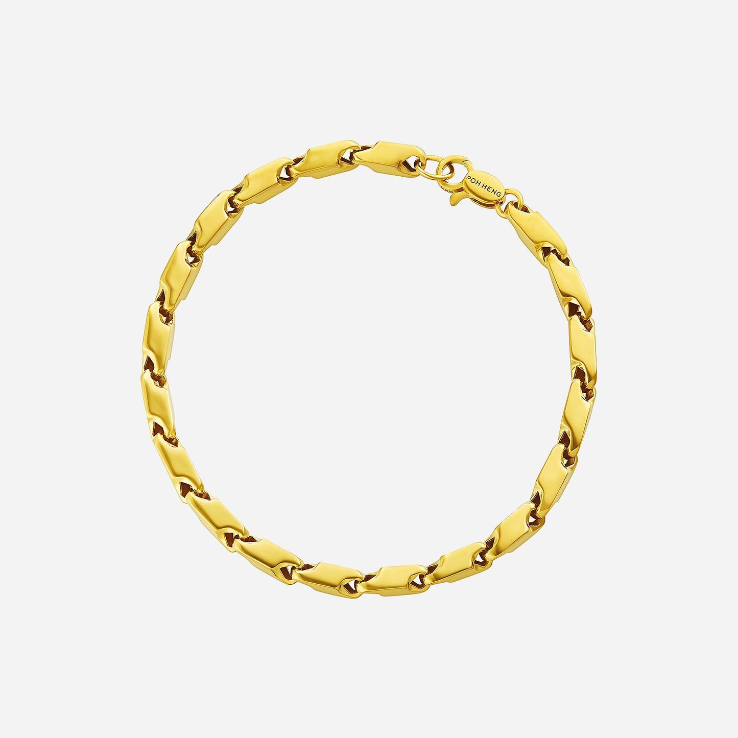 glossy link bracelet in 22k yellow gold with bold interlocking links for a refined luxury look.