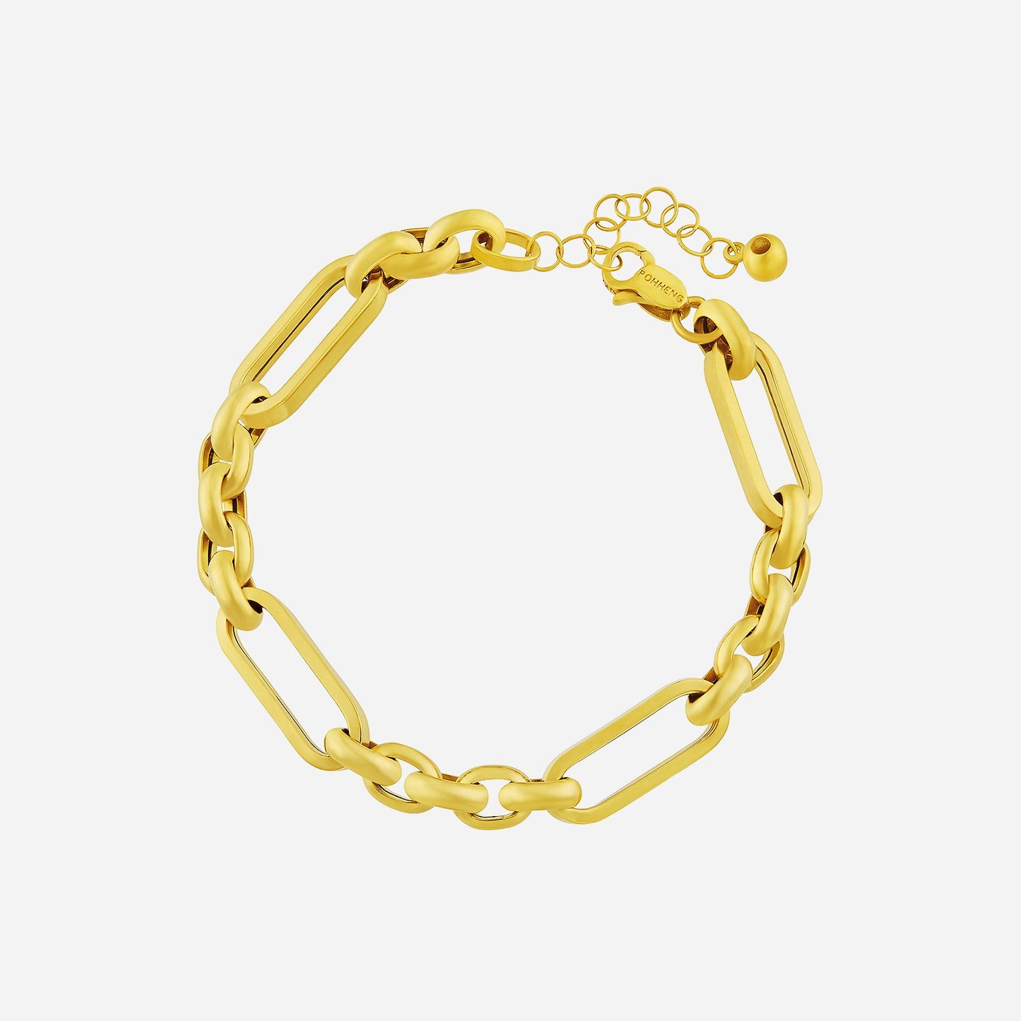 dual belcher chain bracelet in 22k yellow gold featuring bold dual links for a sleek and empowering style.