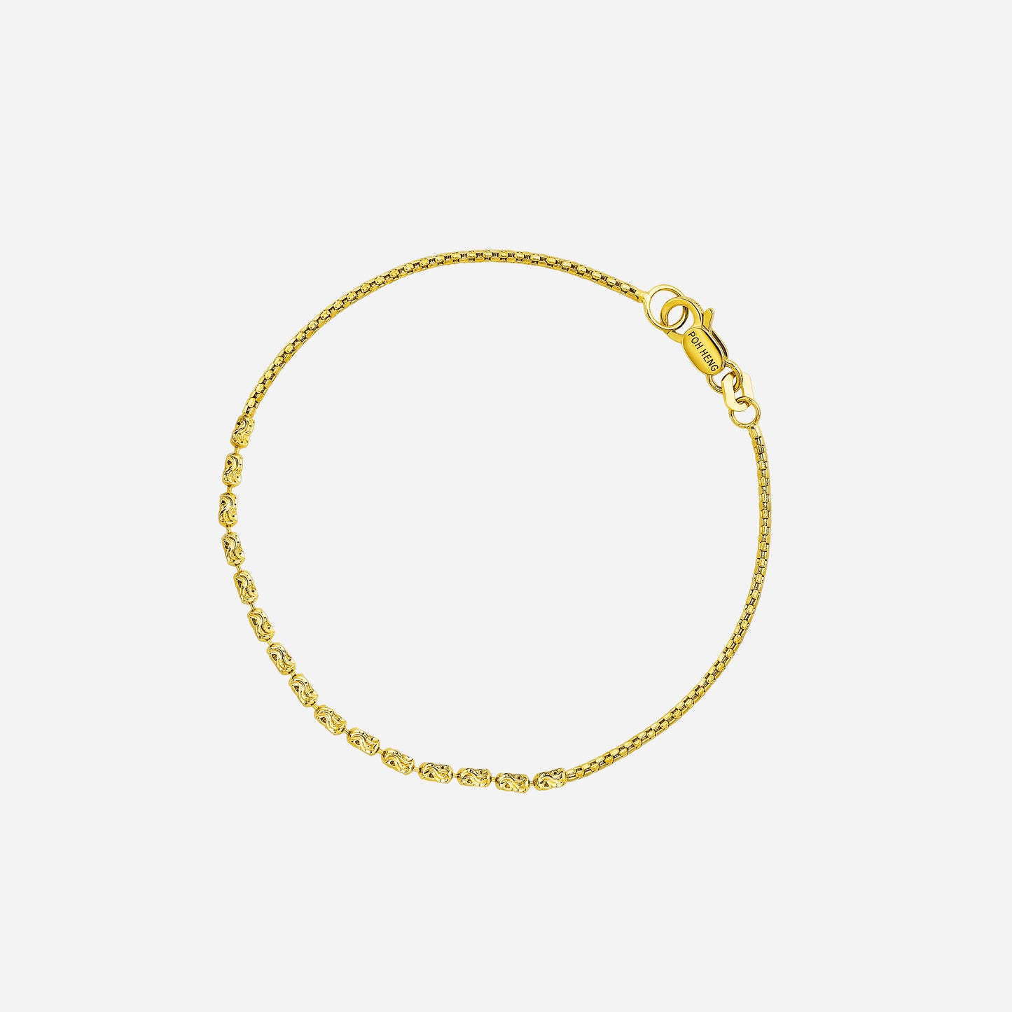 beaded bracelet crafted from 22k yellow gold with a delicate link design, perfect for everyday elegance.