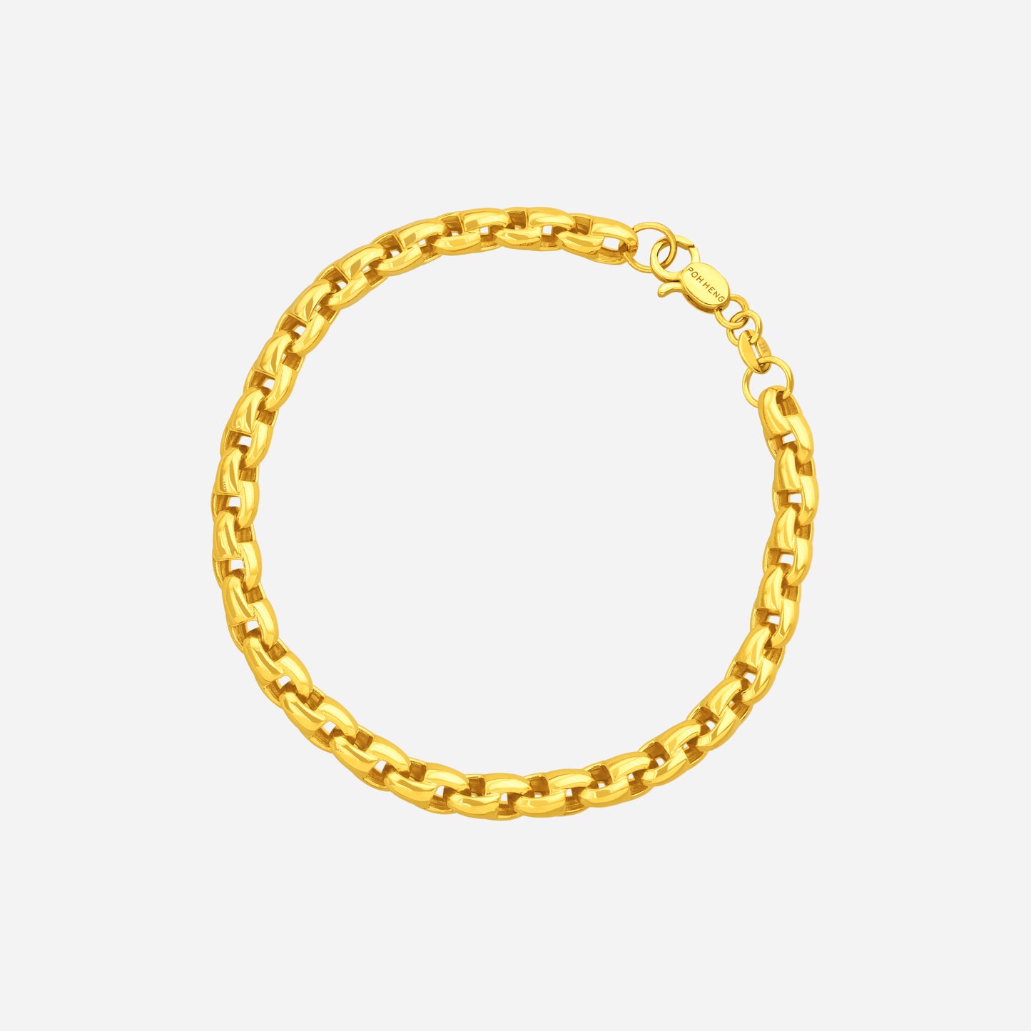 nautical link bracelet in 22k yellow gold with bold, interlocking links inspired by maritime chains.