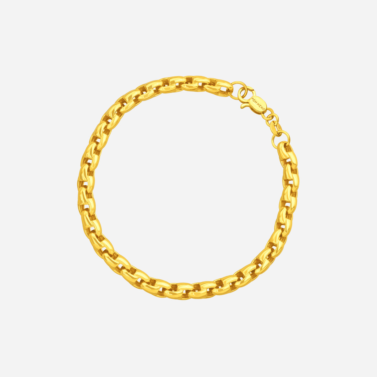 nautical link bracelet in 22k yellow gold with bold, interlocking links for a timeless maritime-inspired design.
