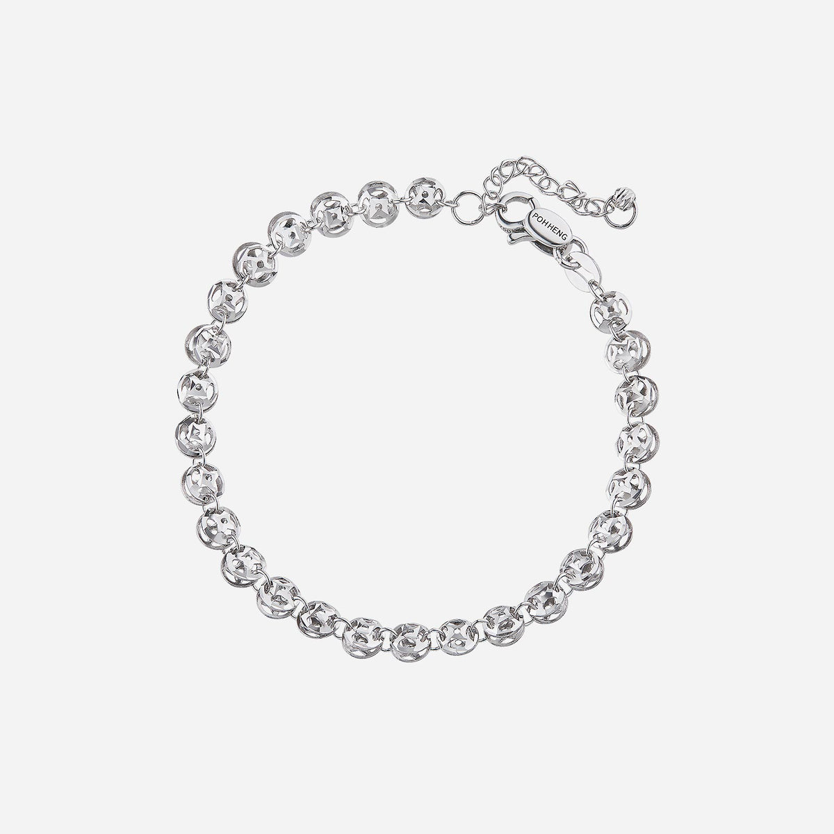 18k white gold bracelet with intricately crafted links for a sophisticated and elegant style.