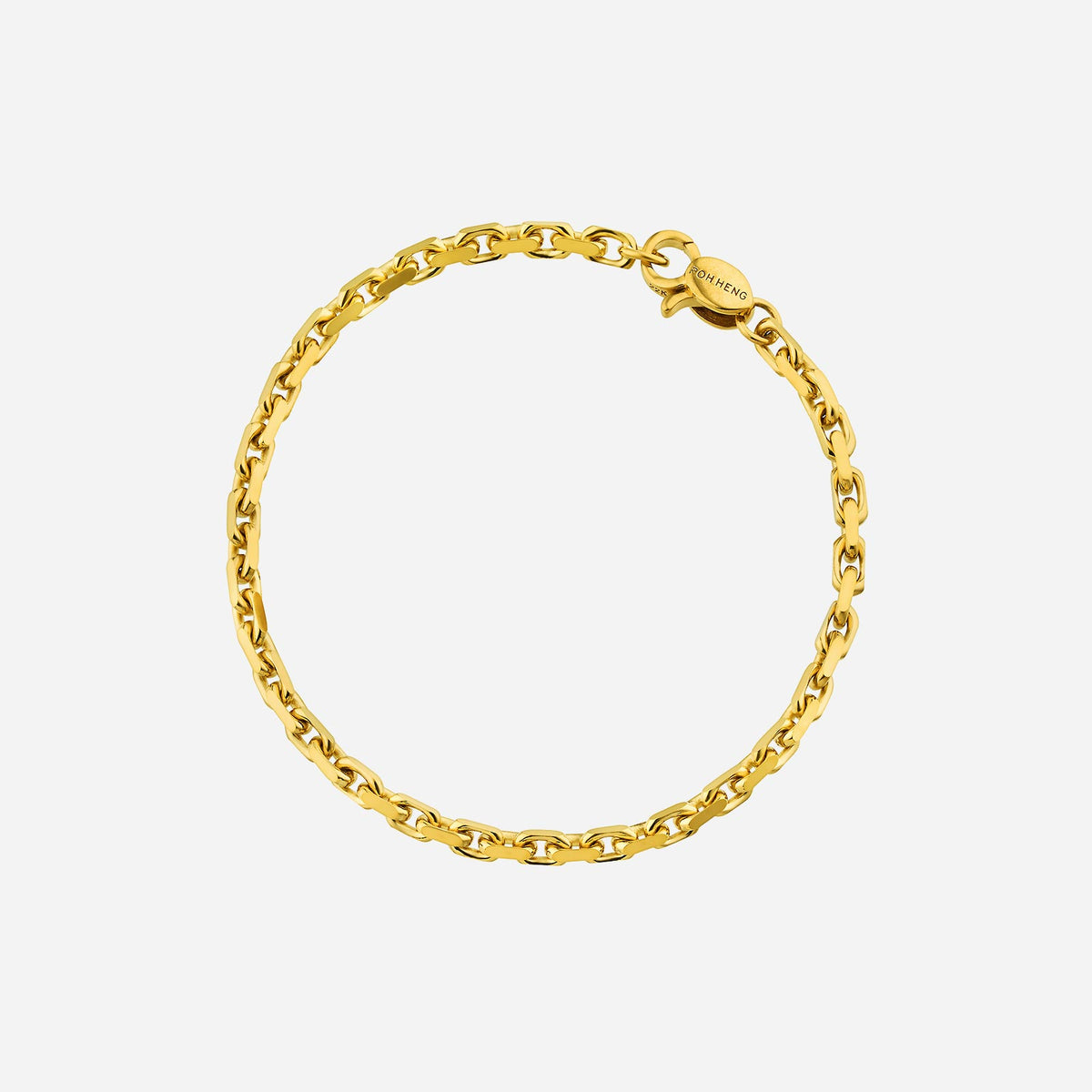 anchor chain bracelet in 22k yellow gold, featuring classic link design for a sophisticated nautical charm.