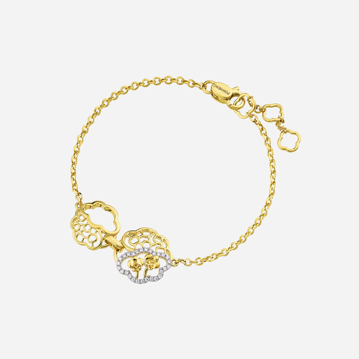 legacy bracelet in 18k yellow gold featuring intricate design with diamond accents for elegant sophistication.