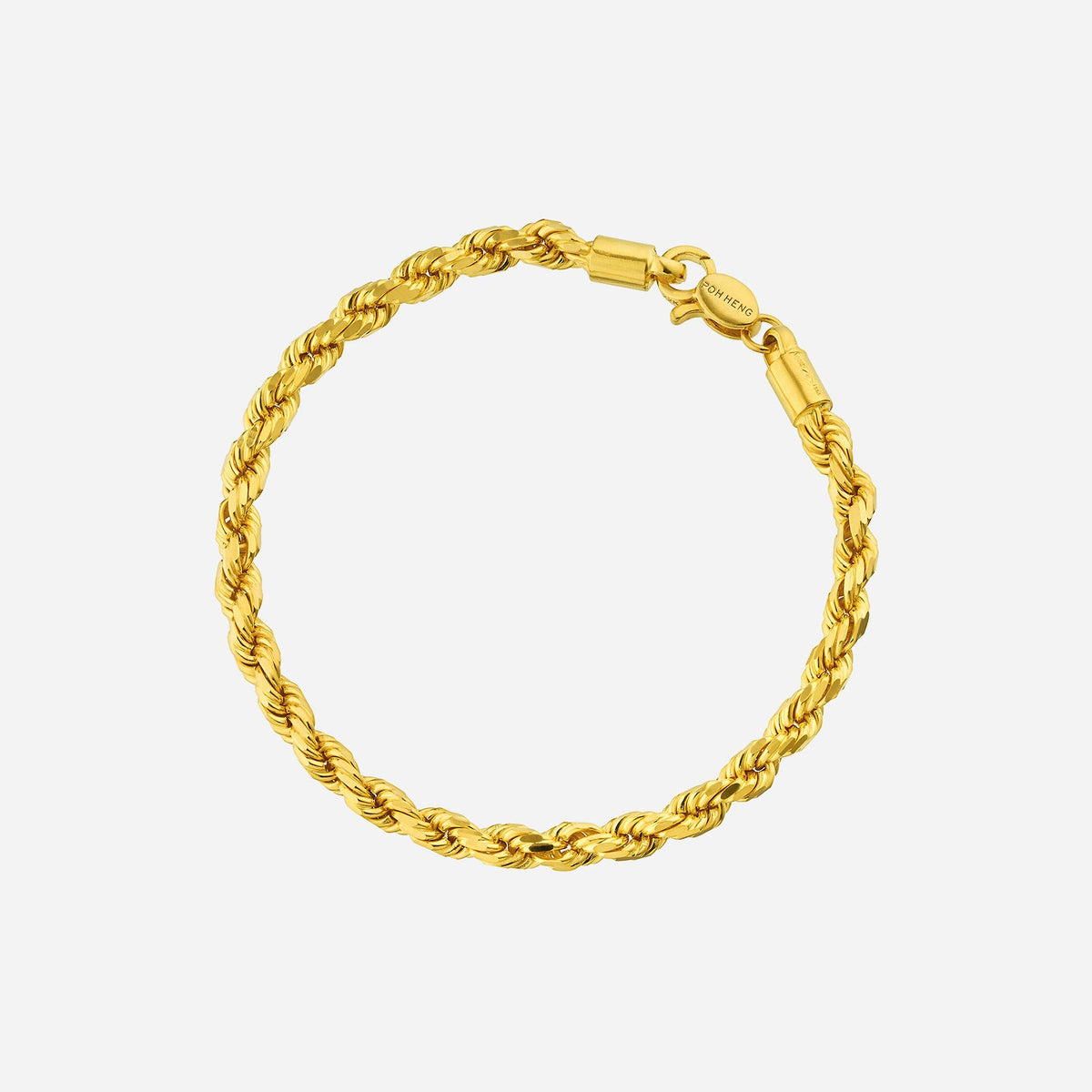 rope bracelet in 22k yellow gold with a twisted design, perfect for stacking or wearing solo.
