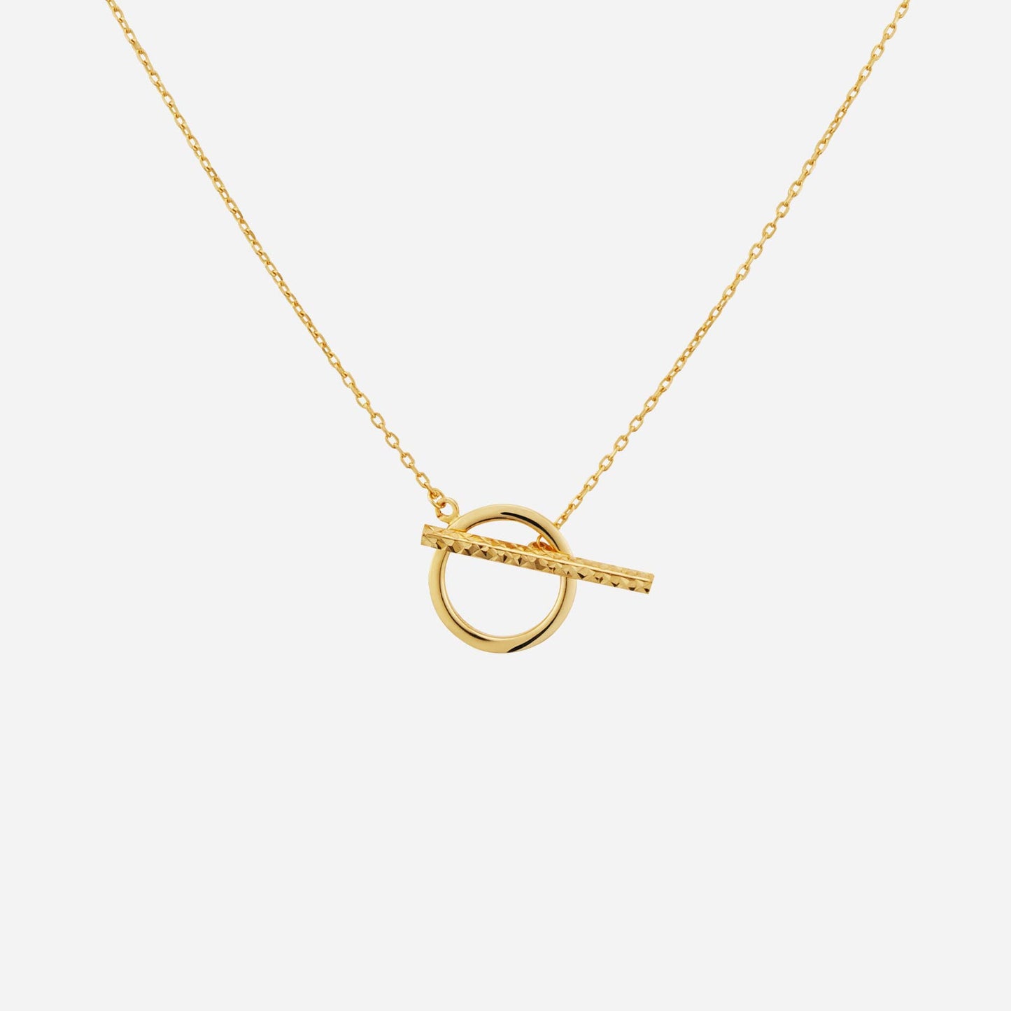 22k yellow gold bar toggle necklace with diamond cut detailing and modern design for versatile styling.