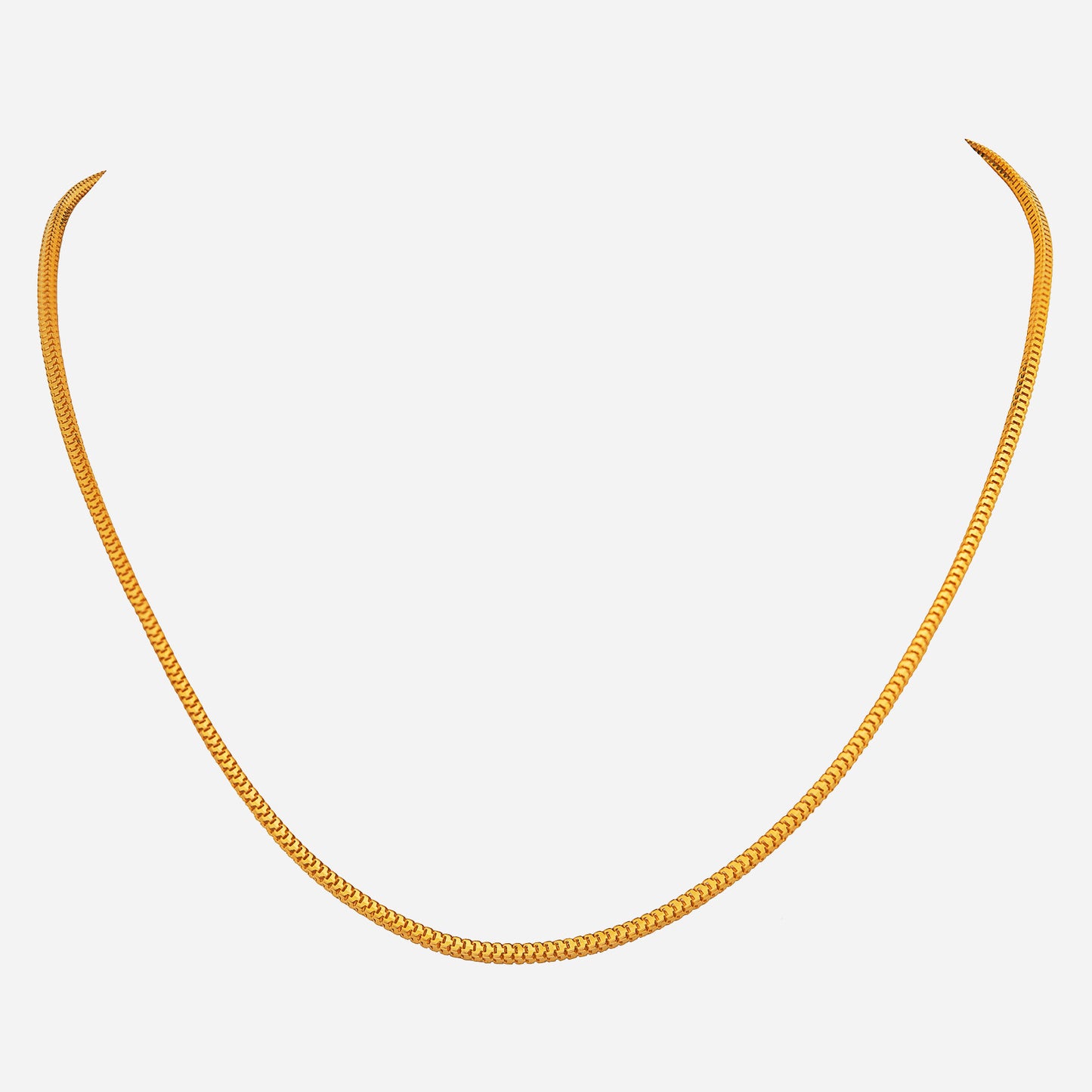 franco chain necklace in 22k yellow gold with a round design, perfect for versatile styling and elegance.
