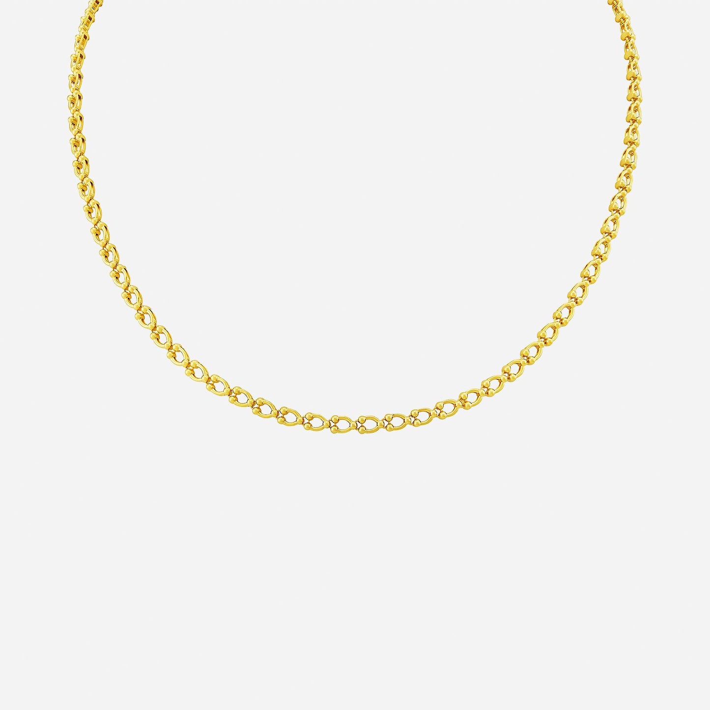 22k yellow gold rhombus loop necklace featuring an elegant looped pattern for sophisticated style.