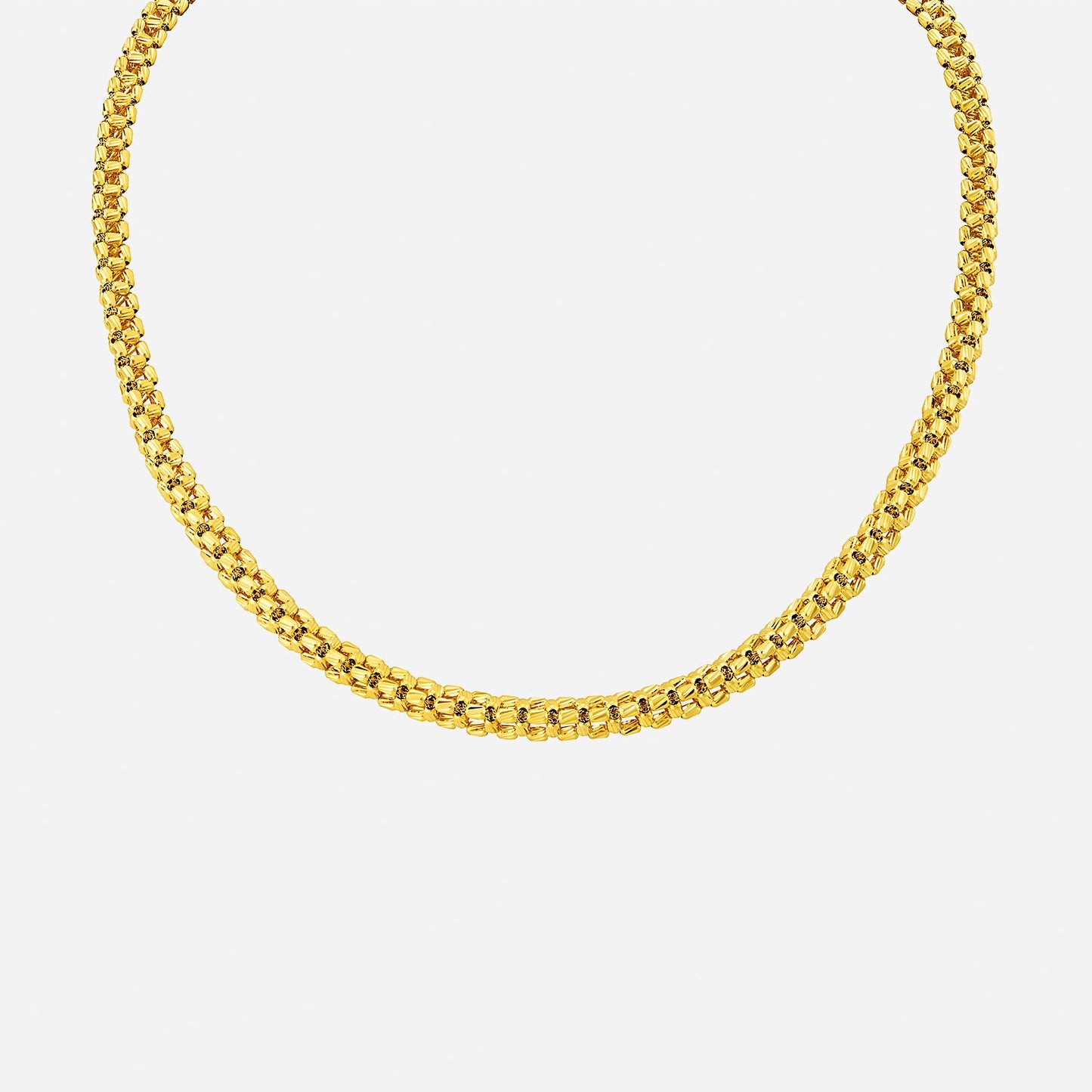 beaded chain necklace crafted in 22k yellow gold with a sophisticated, bold design. perfect for any outfit.