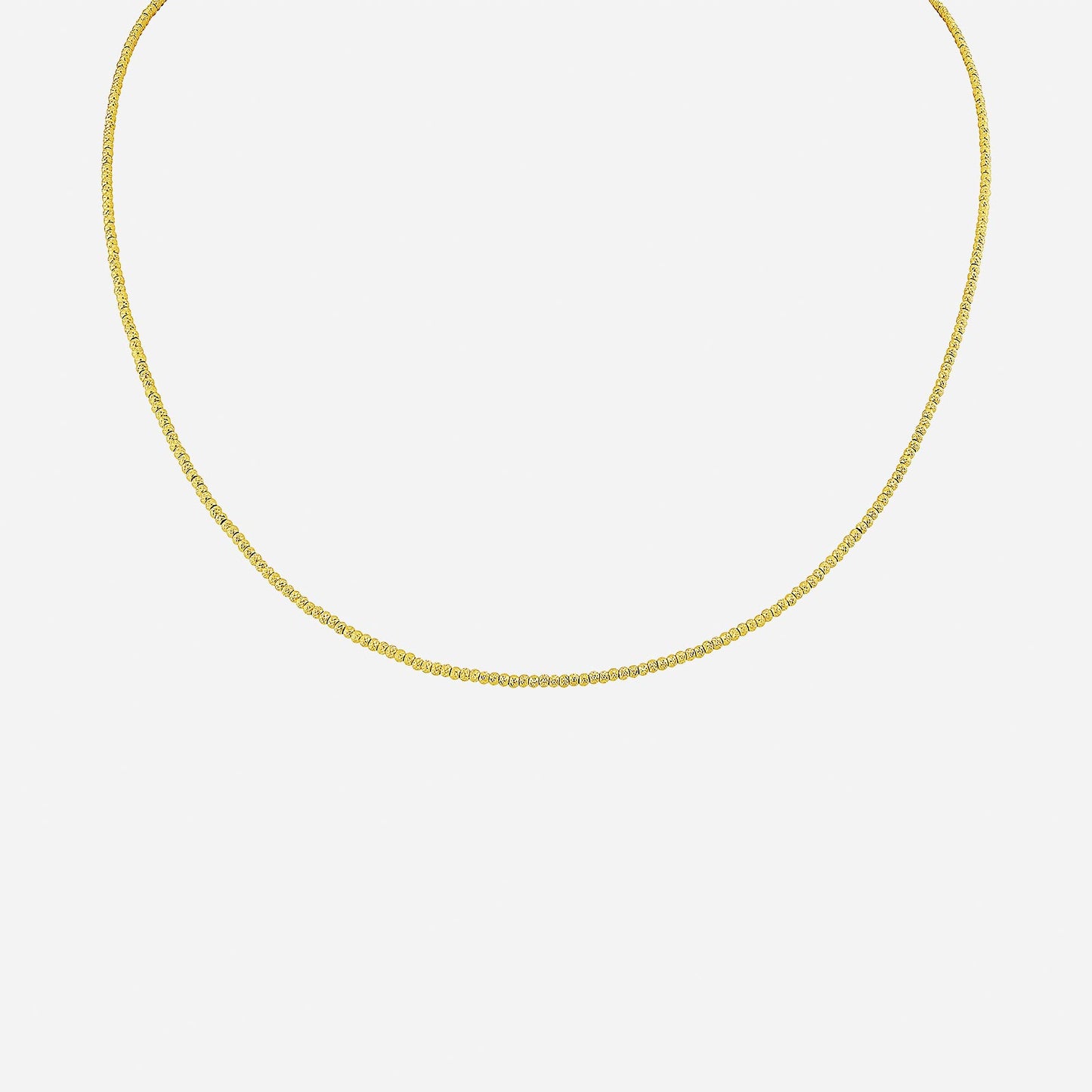 beaded chain necklace in 22k yellow gold with finely crafted beads for a simple, elegant design.
