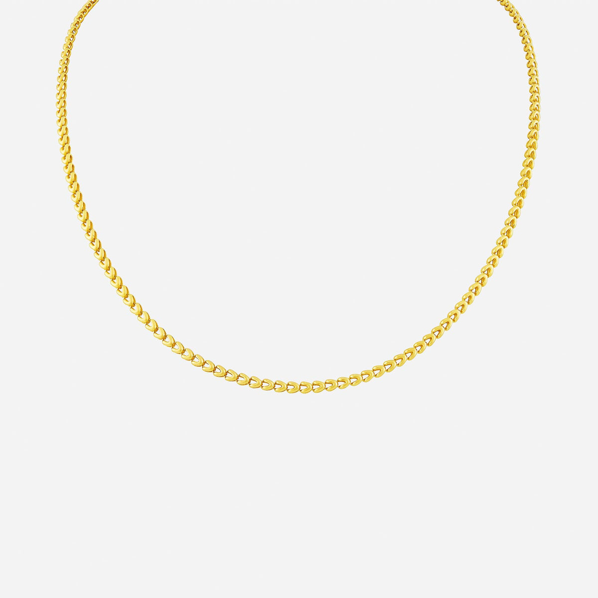 endless knot necklace in 22k yellow gold with elegant linked design for timeless beauty and strength.
