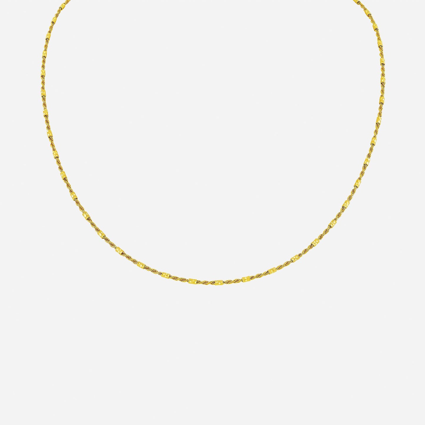 roped beaded necklace in 22k yellow gold with a softly twisted design and sculpted beads.