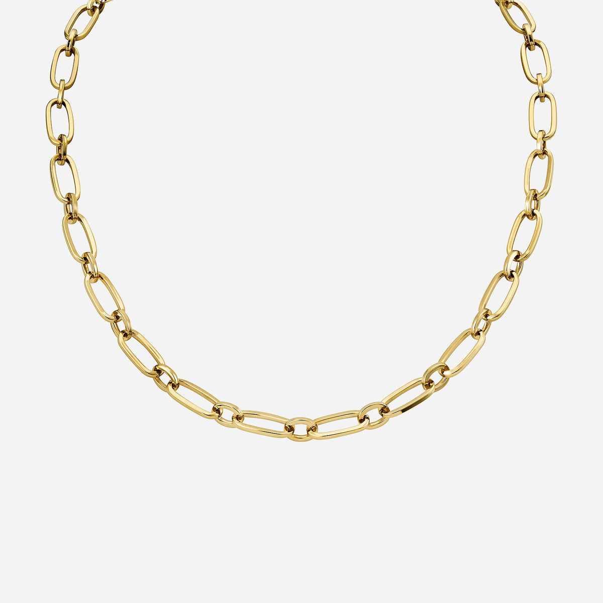 22k yellow gold oro22 necklace with an elegant link design, showcasing high-end simplicity and beauty.