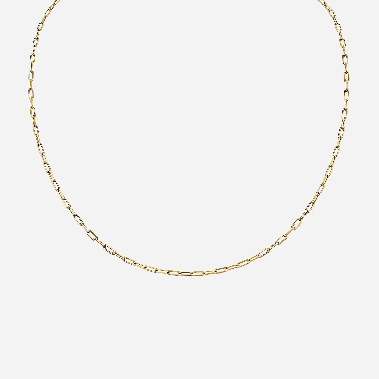 22k yellow gold paper clip link chain with a modern, elegant design for a bold statement.
