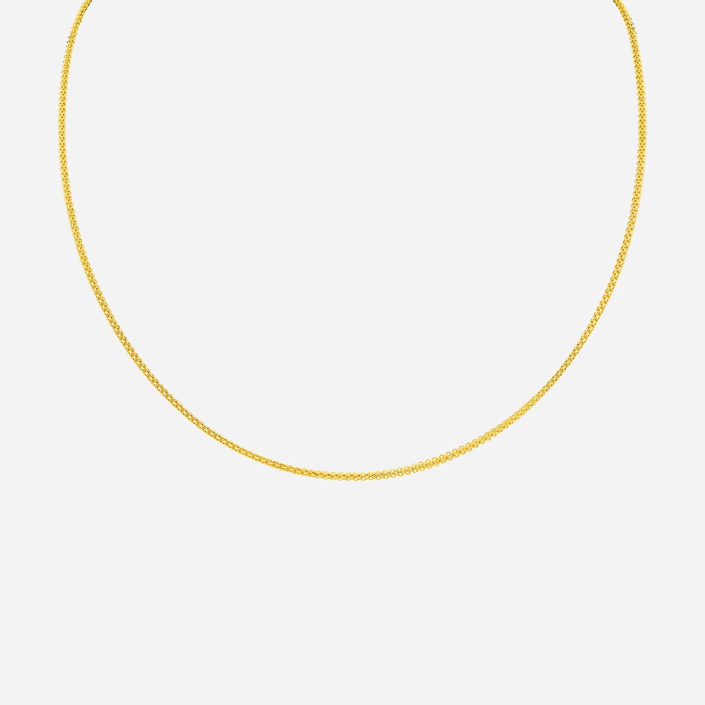 double rope chain necklace in 22k yellow gold with a minimalist design, perfect for layering or wearing solo.