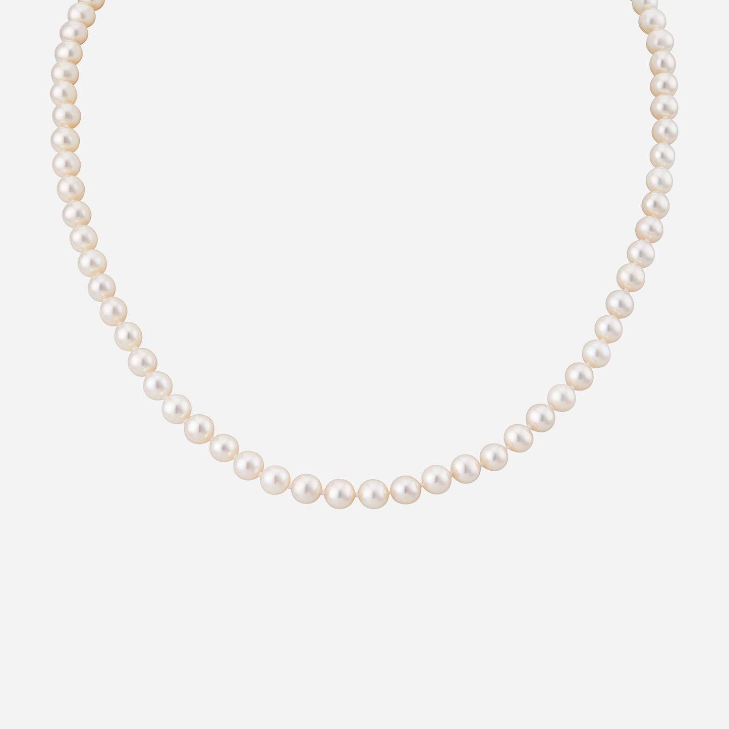 pearl sonata necklace in 18k white gold featuring lustrous white pearls in a timeless design.
