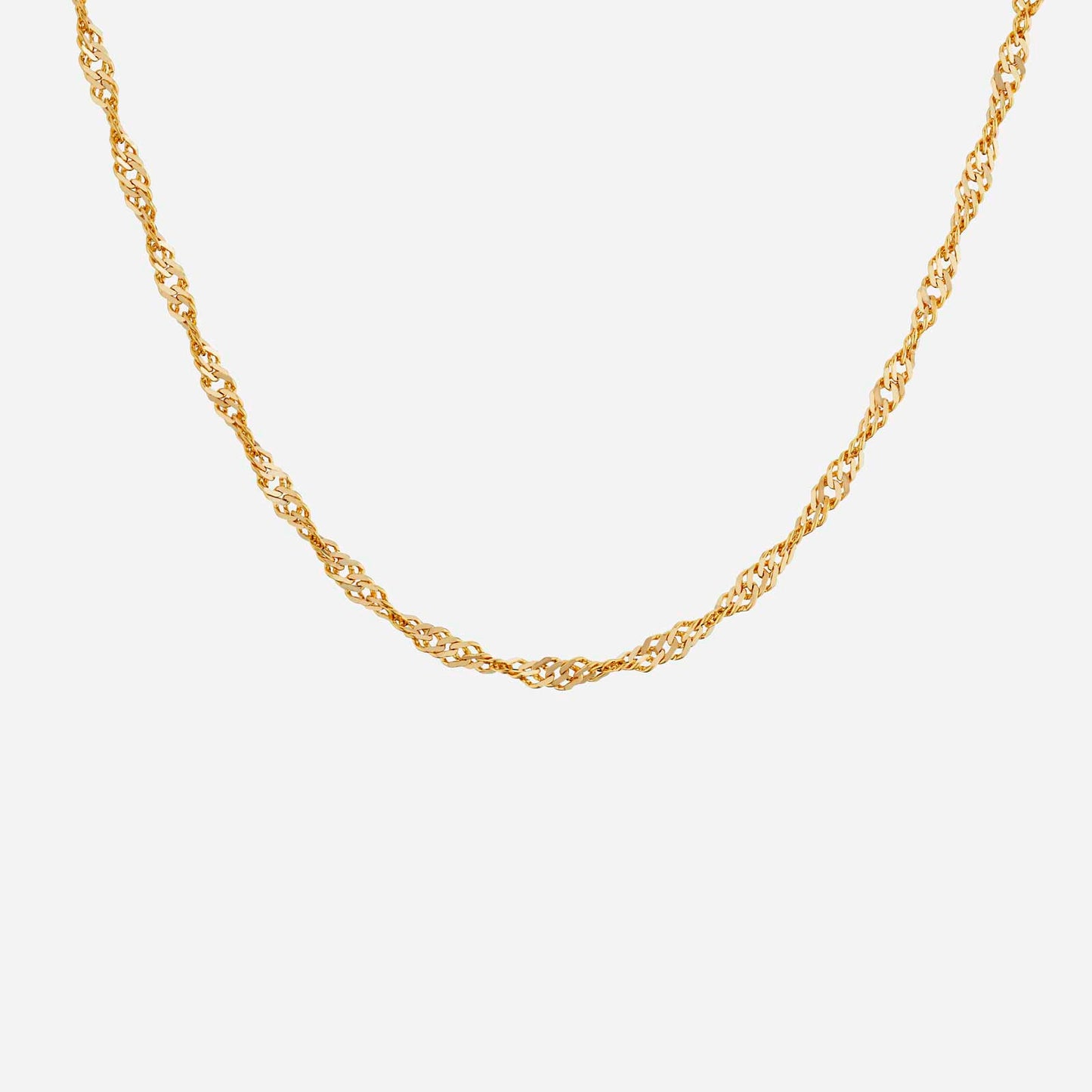 ripple chain necklace in 22k yellow gold with a textured, twisted design for a timeless elegance.