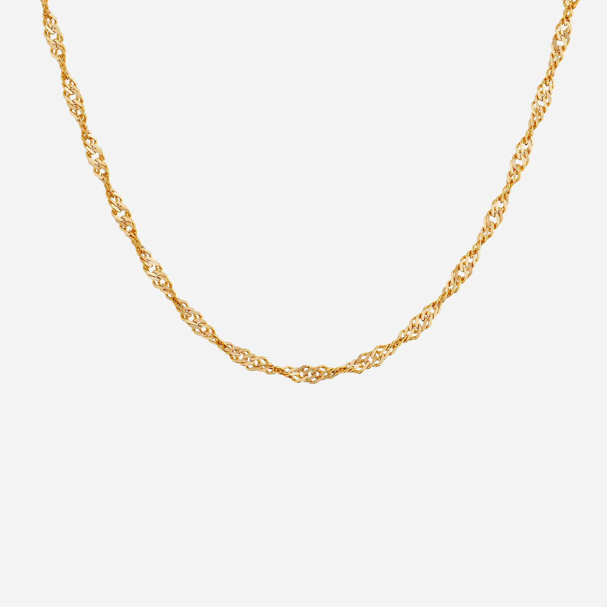 22k yellow gold ripple chain necklace featuring a twisted design, perfect for elegant occasions.