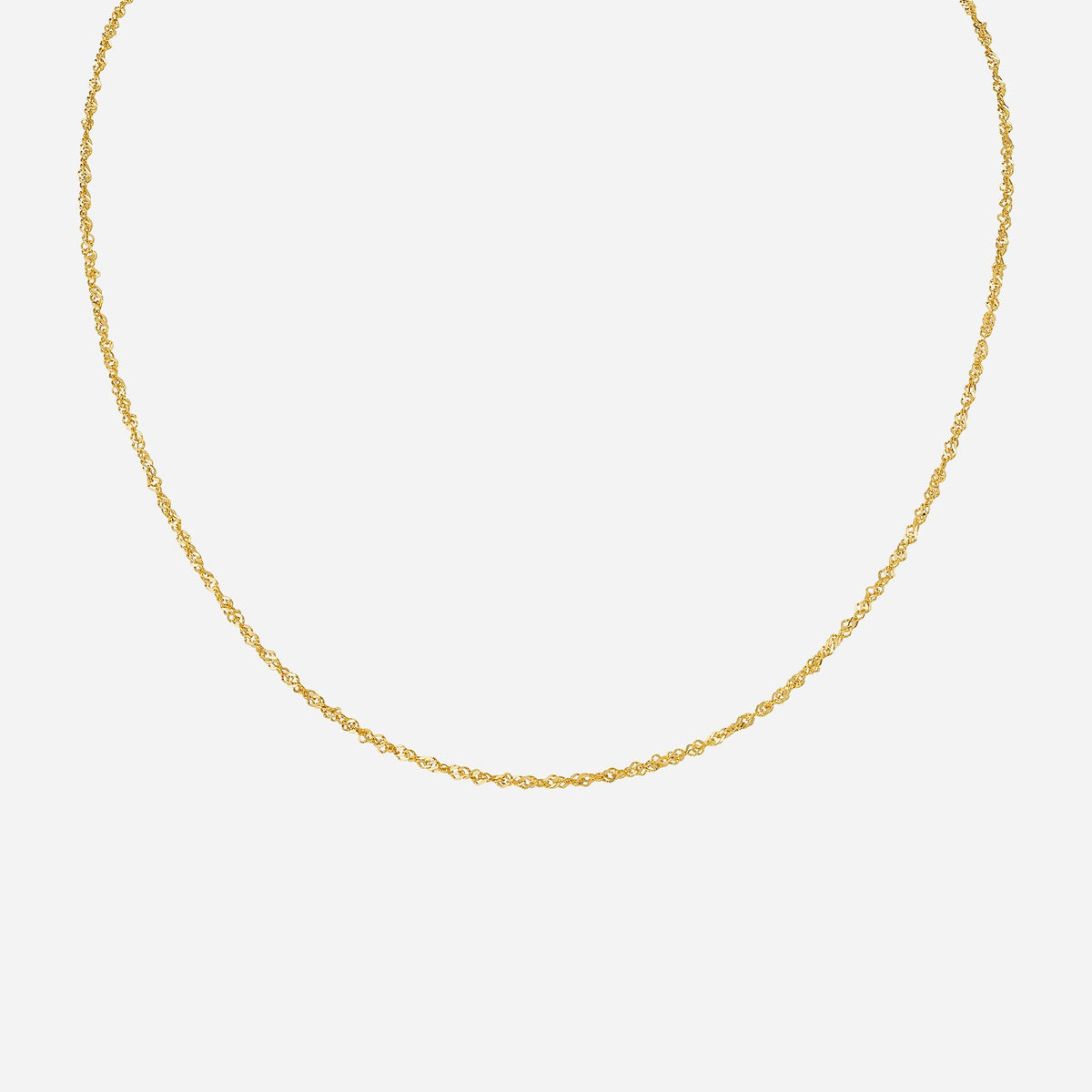 22k yellow gold ripple chain with a serene design, reminiscent of gentle water ripples, perfect for elegant styling.