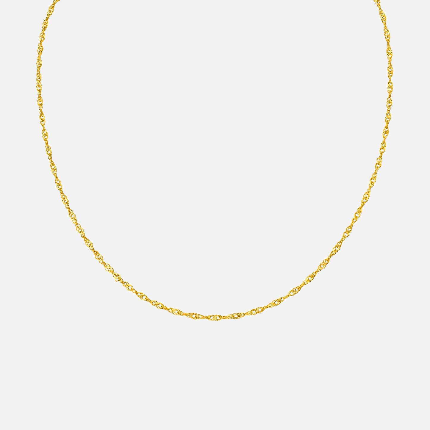 ripple chain necklace in 24k yellow gold with a dynamic, twisted design for a luxurious statement.