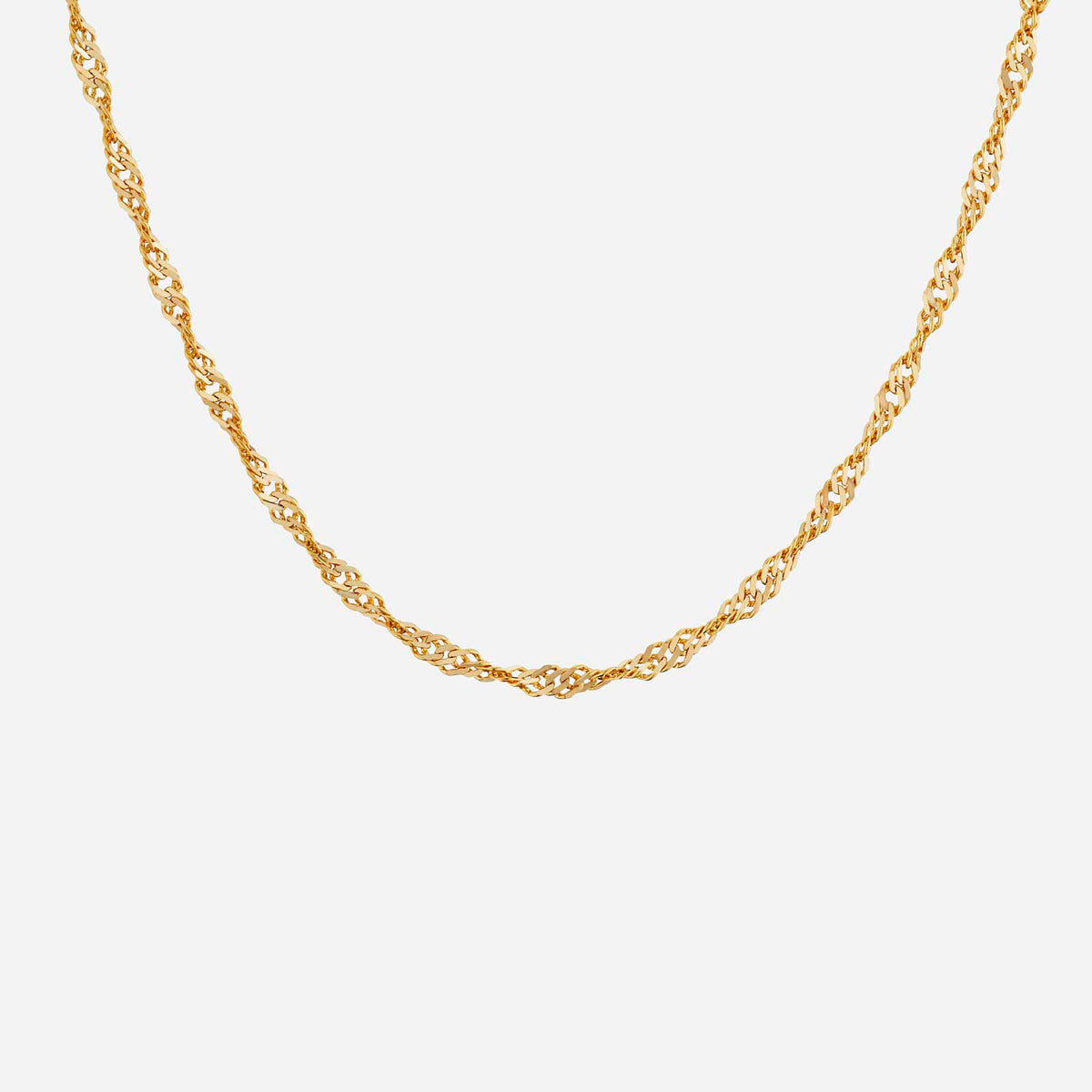 22k yellow gold ripple chain necklace with twisted design, perfect for elevating any outfit. timeless jewelry piece.