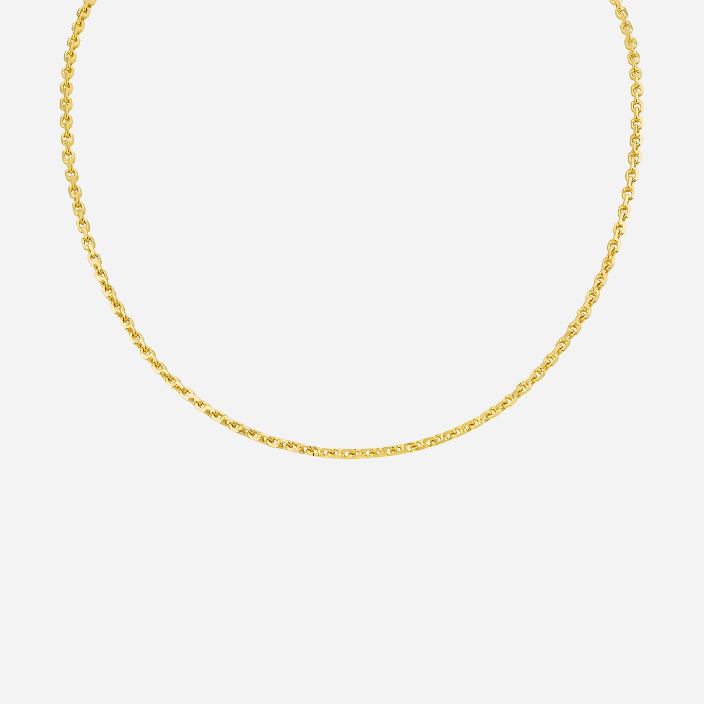 classic rolo chain in 22k yellow gold, featuring a simple and elegant design perfect for everyday wear.