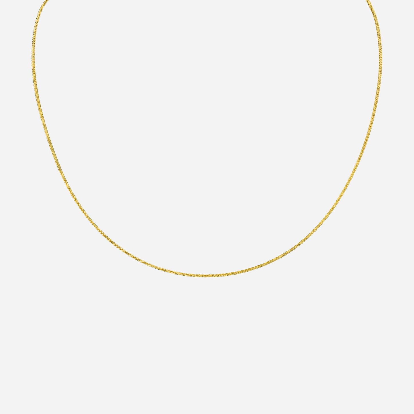 square spiga chain in 22k yellow gold, featuring a sleek and elegant design for daily wear or special occasions.